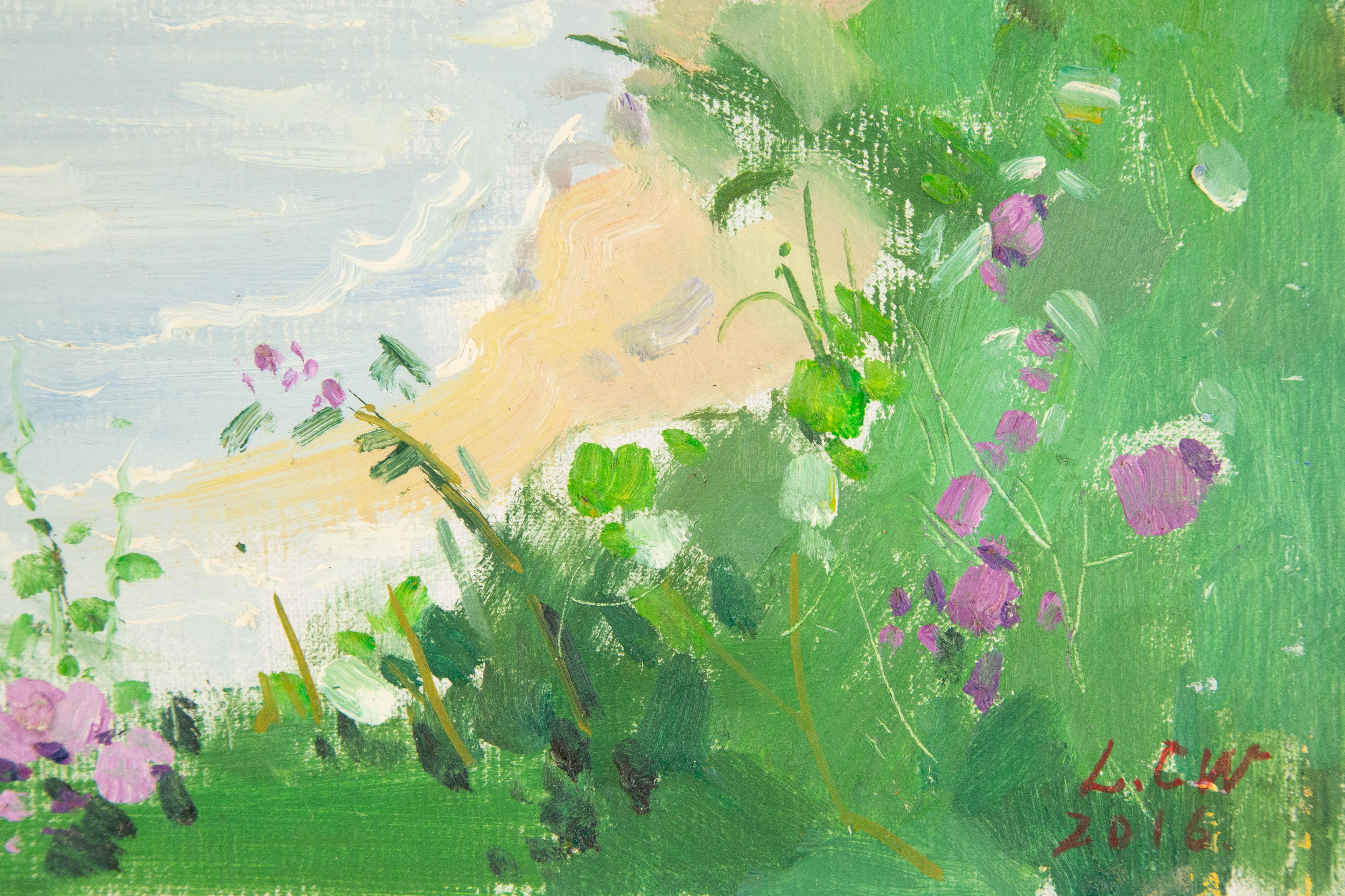 ChuanWen Liu Waterscape Original Oil On Canvas 