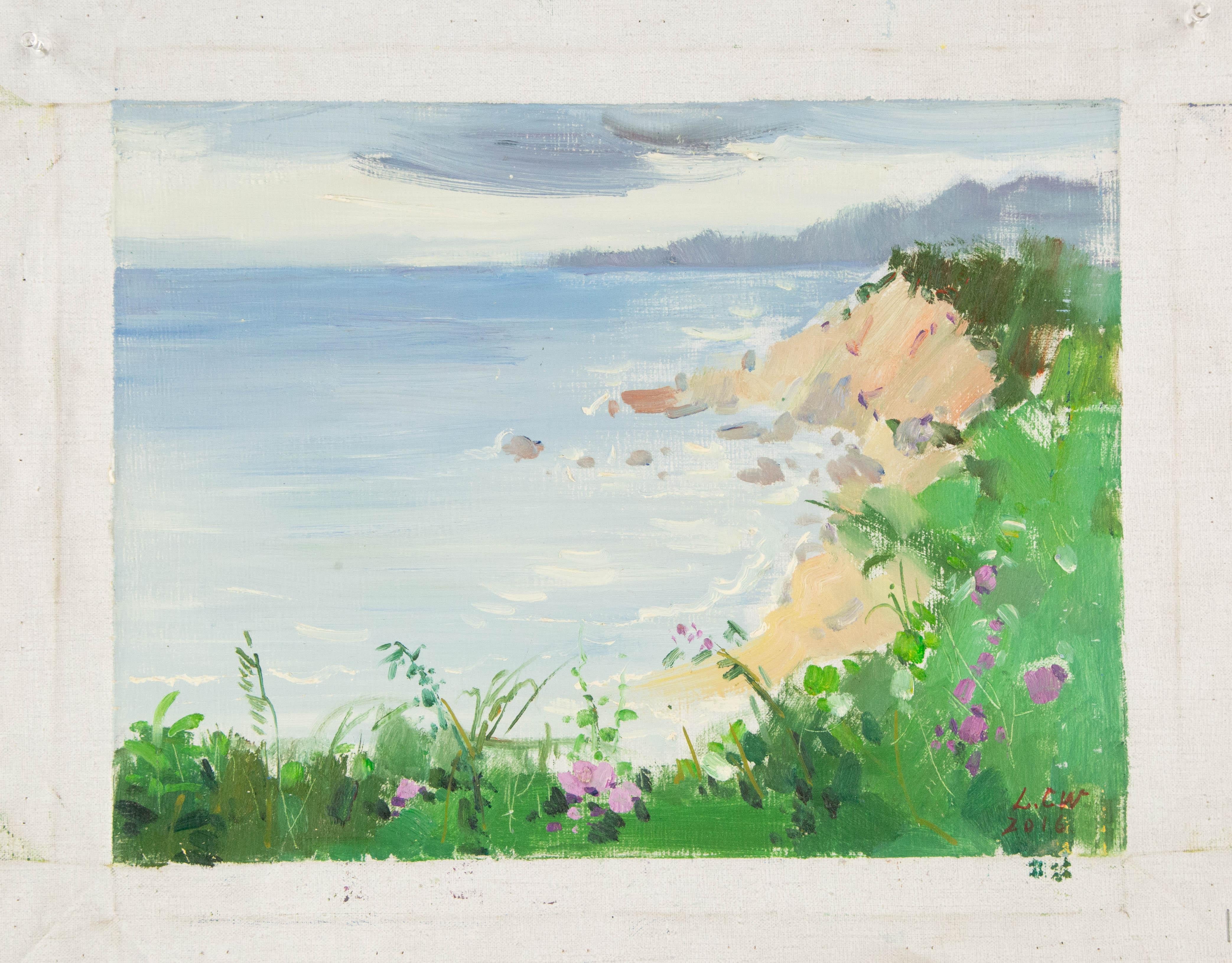 ChuanWen Liu Waterscape Original Oil On Canvas 