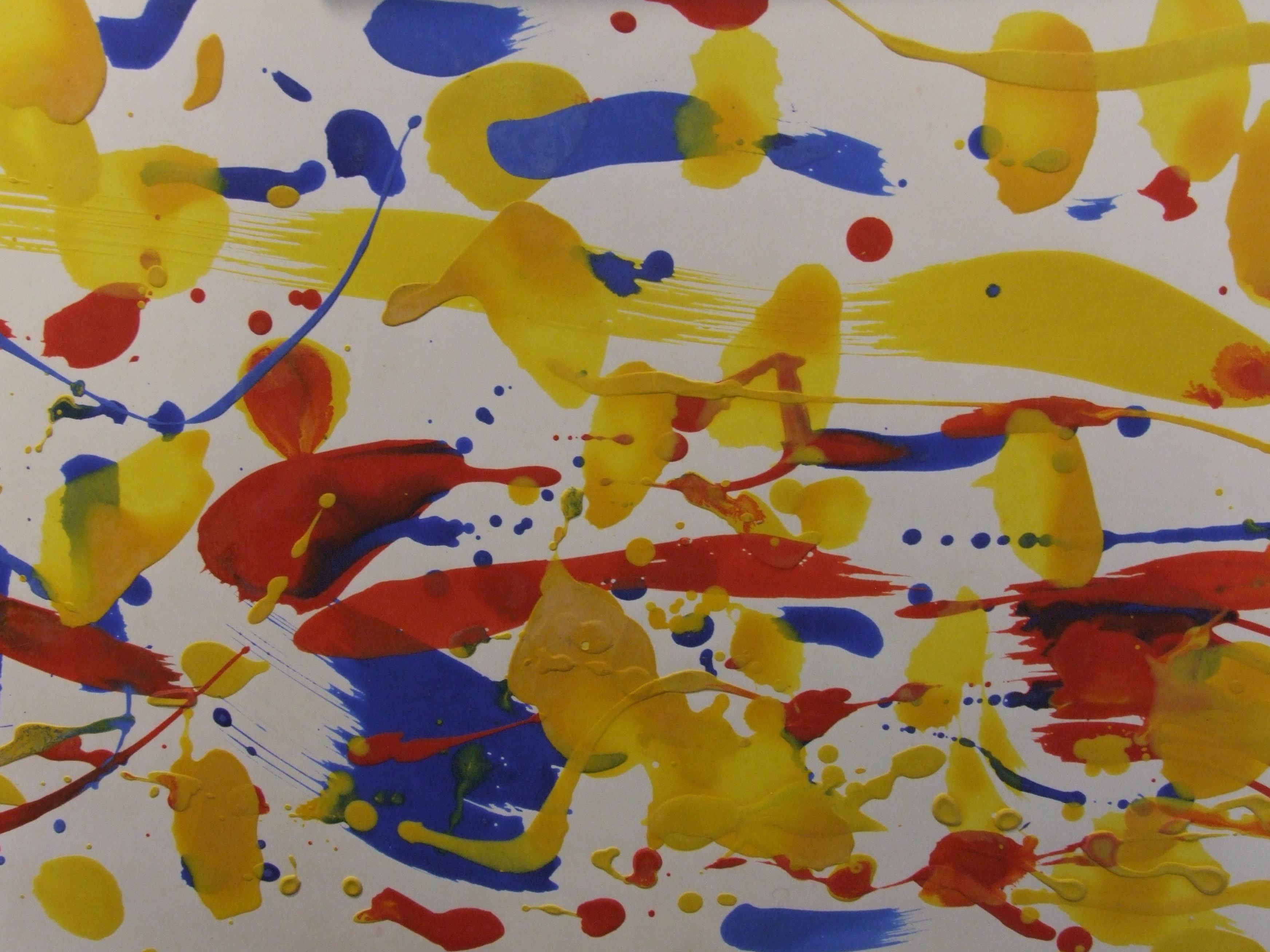 abstract XII - Öl auf Papier, 27,5x90 cm, gerahmt. – Painting von Albert Chubac