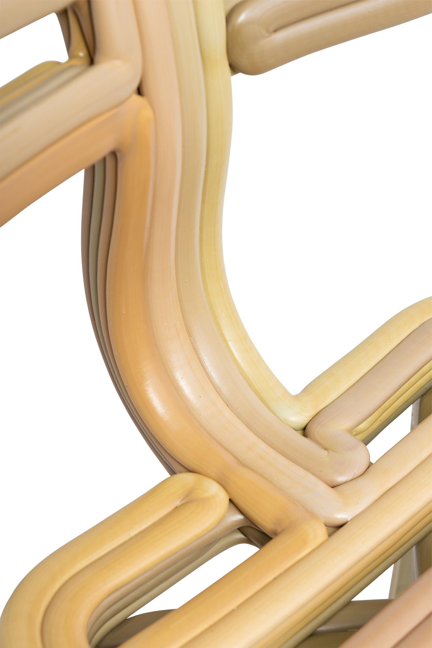 Modern Chubby Chair in Citrine 3D Printed recycled plastic
