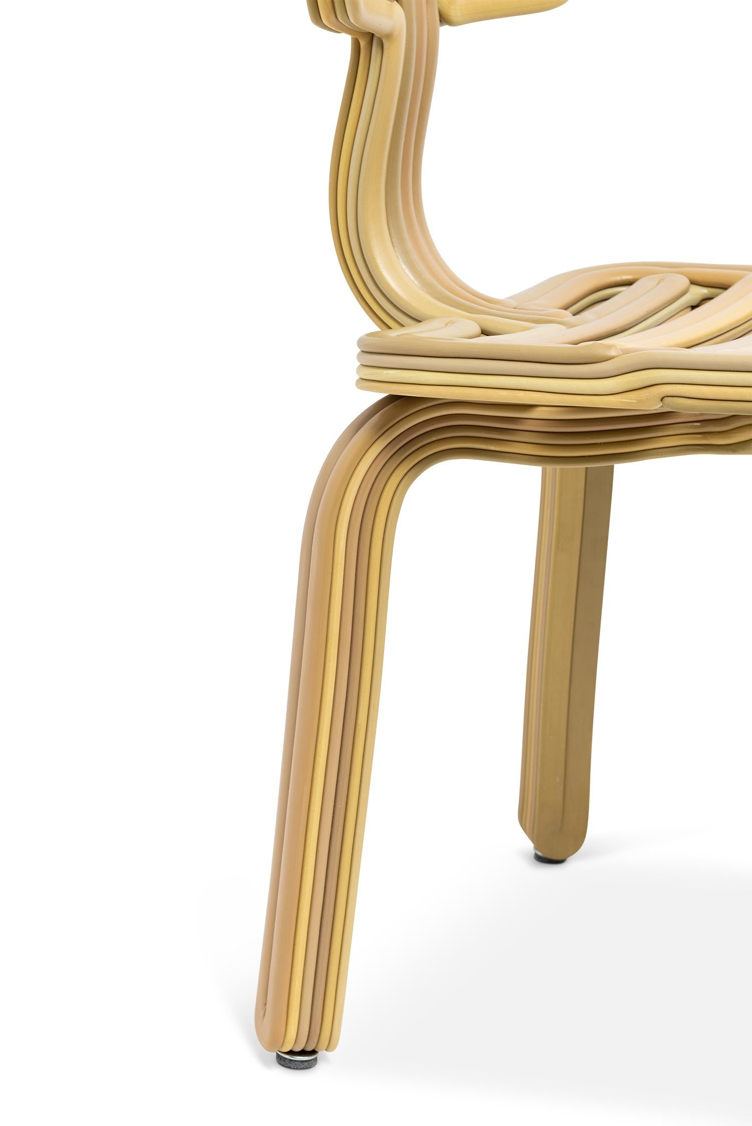 Dutch Chubby Chair in Citrine 3D Printed recycled plastic