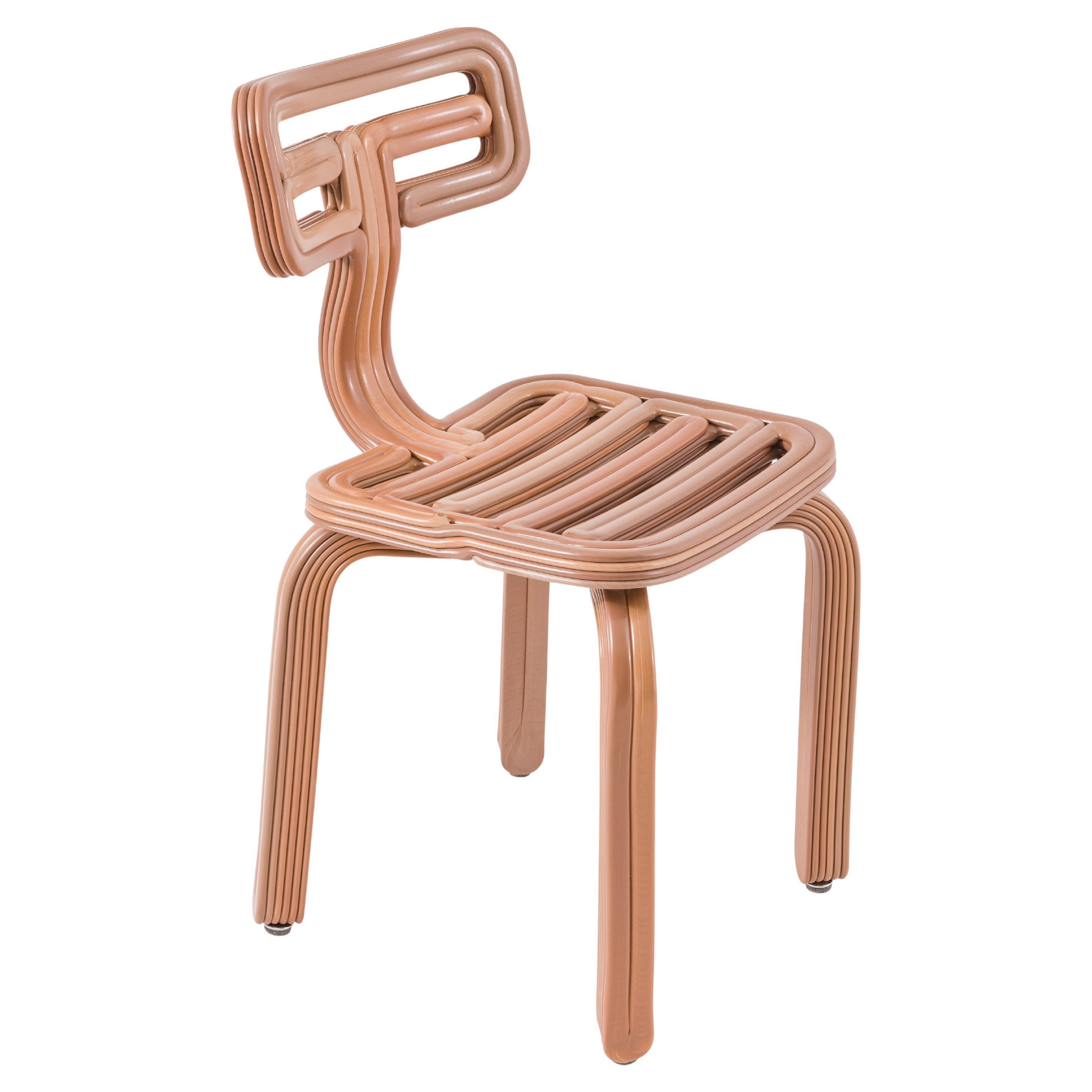 Chubby Chair in Toffee 3D Printed Recycled Plastic