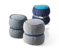 ""Chubby Chic"" Faserhocker mit Gürtel aus dunkelbraunem Leder von Moroso für Diesel