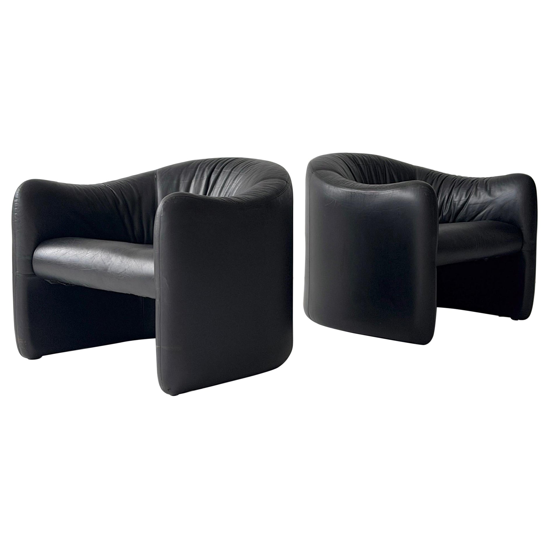 Sillones de cuero Chubby de Jules Heumann para Metropolitan en venta