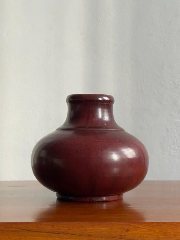 1935 Oxblood Red Vase by Ceramicist Carl Halier for Royal Copenhagen For Sale 1