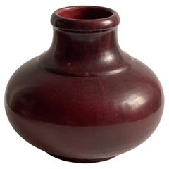 Vintage 1935 Oxblood Red Vase by Ceramicist Carl Halier for Royal Copenhagen