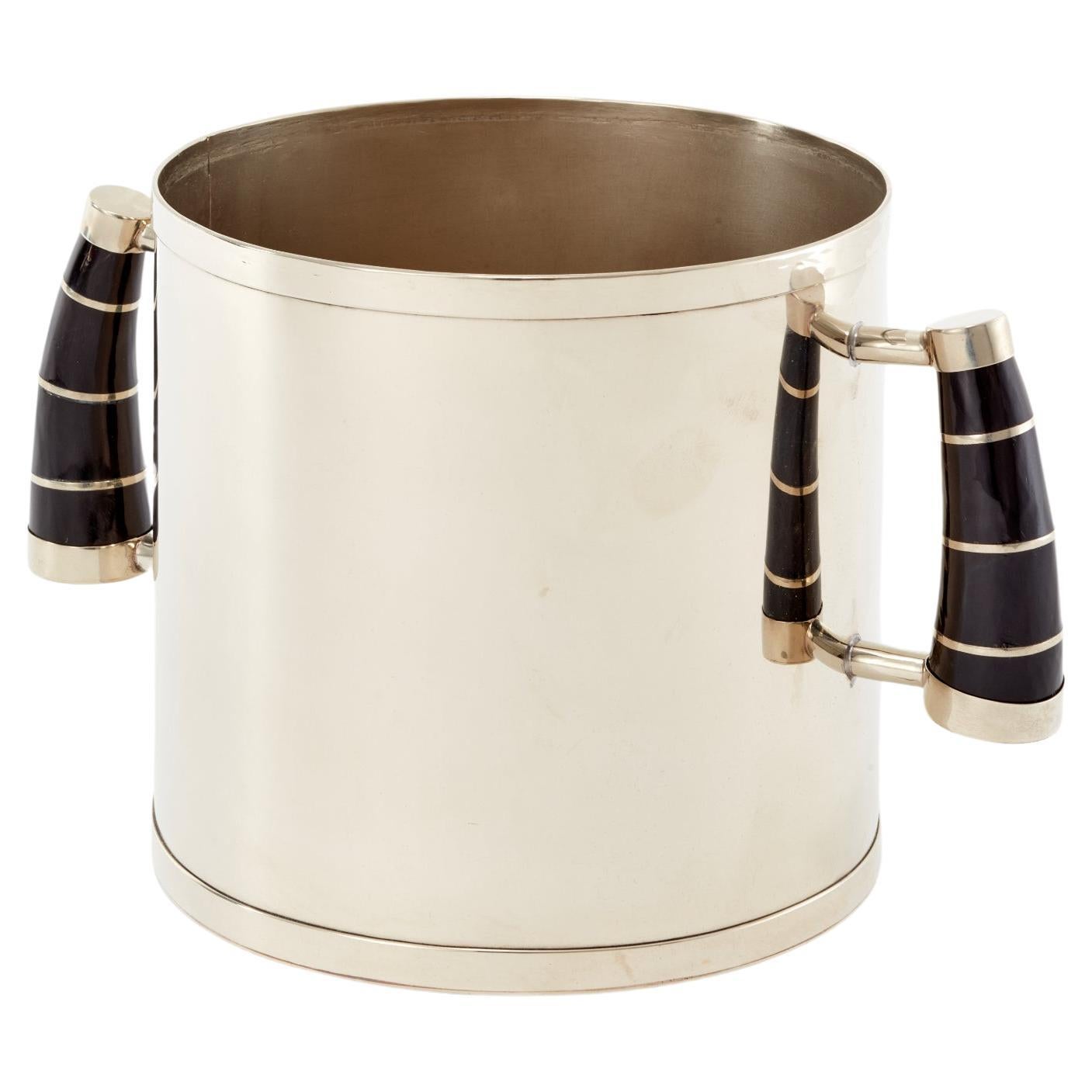 Chubut Champagne Bucket, Alpaca Silver & Black Horn For Sale
