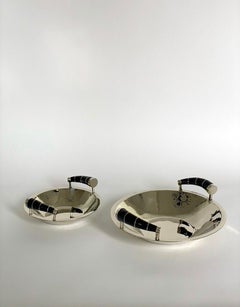 Chubut Large Bowl, Alpaca Silver & Black Horn