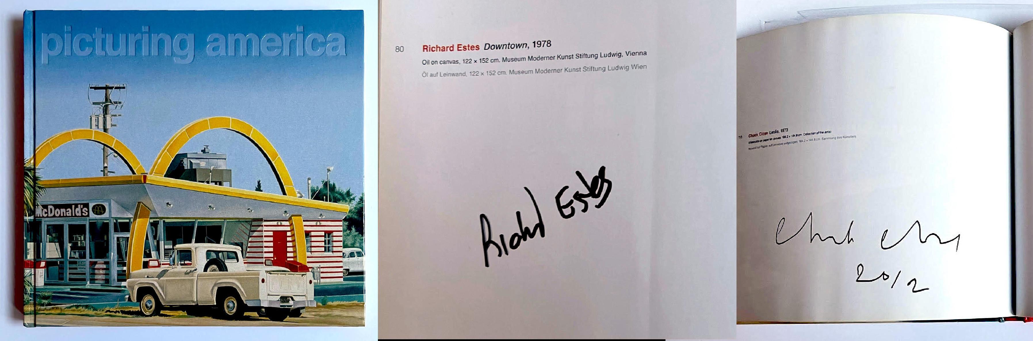 Chuck Close, Richard Estes
Picturing America (hand signed by both Chuck Close and Richard Estes), 2009
Hardback Monograph (hand signed by Chuck Close and Richard Estes)
Boldly signed by Chuck Close and Richard Estes
9 1/4 × 10 × 1/2 inches
We have