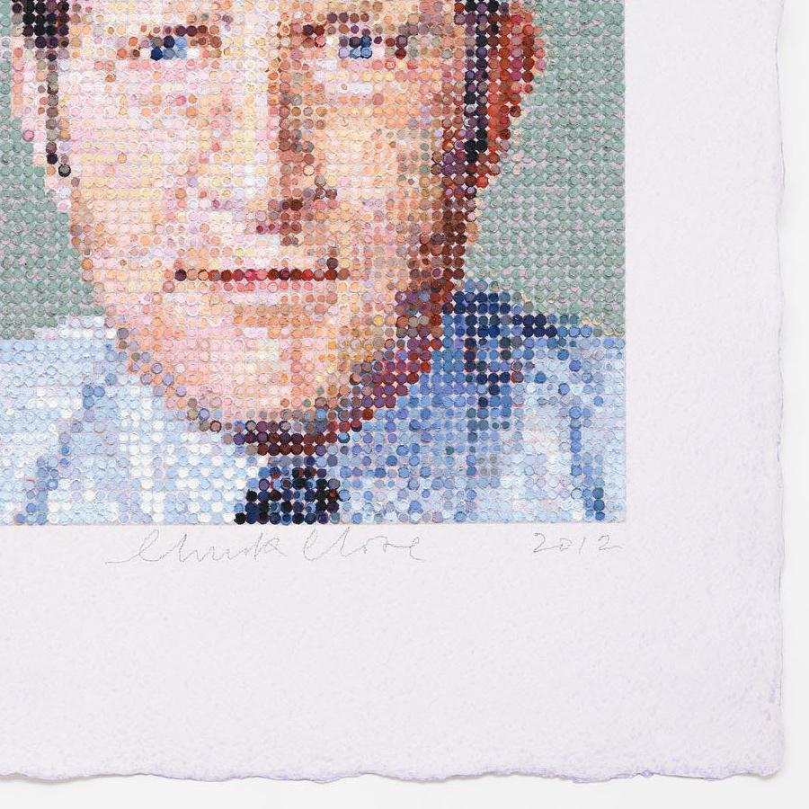 Tampon à main Nat/Felt - Noir Portrait Print par Chuck Close