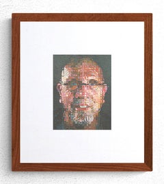 2012 Chuck Close 'Self-Portrait' Invitation FRAMED