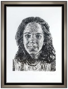 Chuck Close Original Portrait Gravure Etching Hand Signed Georgia Fingerprint