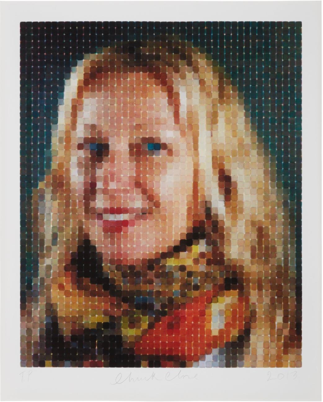 Cindy (Lächeln) (Pop-Art), Print, von Chuck Close