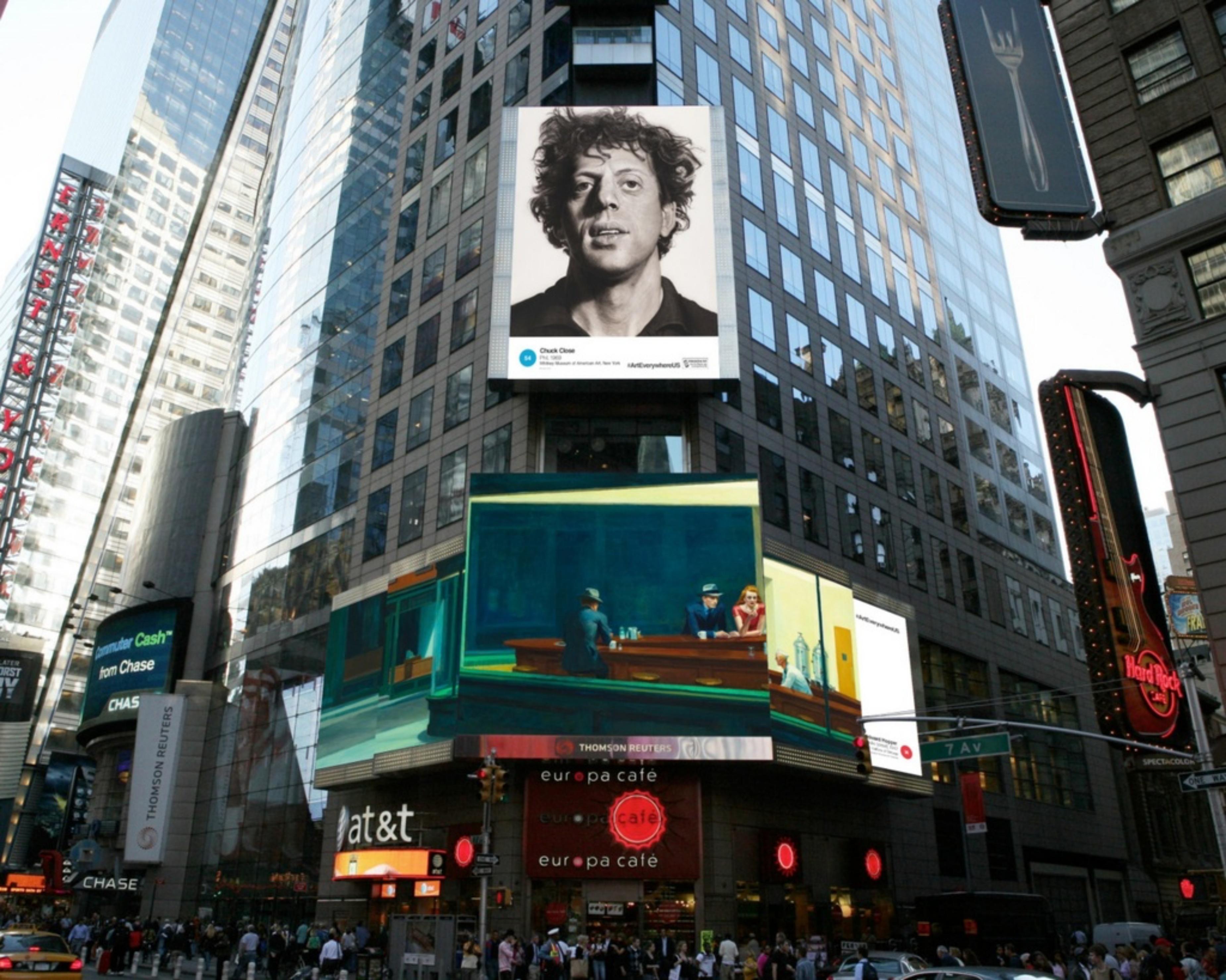 Phil (signé à la main) - plus de 1,80 m de haut - panneau d'affichage extérieur - Gris Figurative Print par Chuck Close