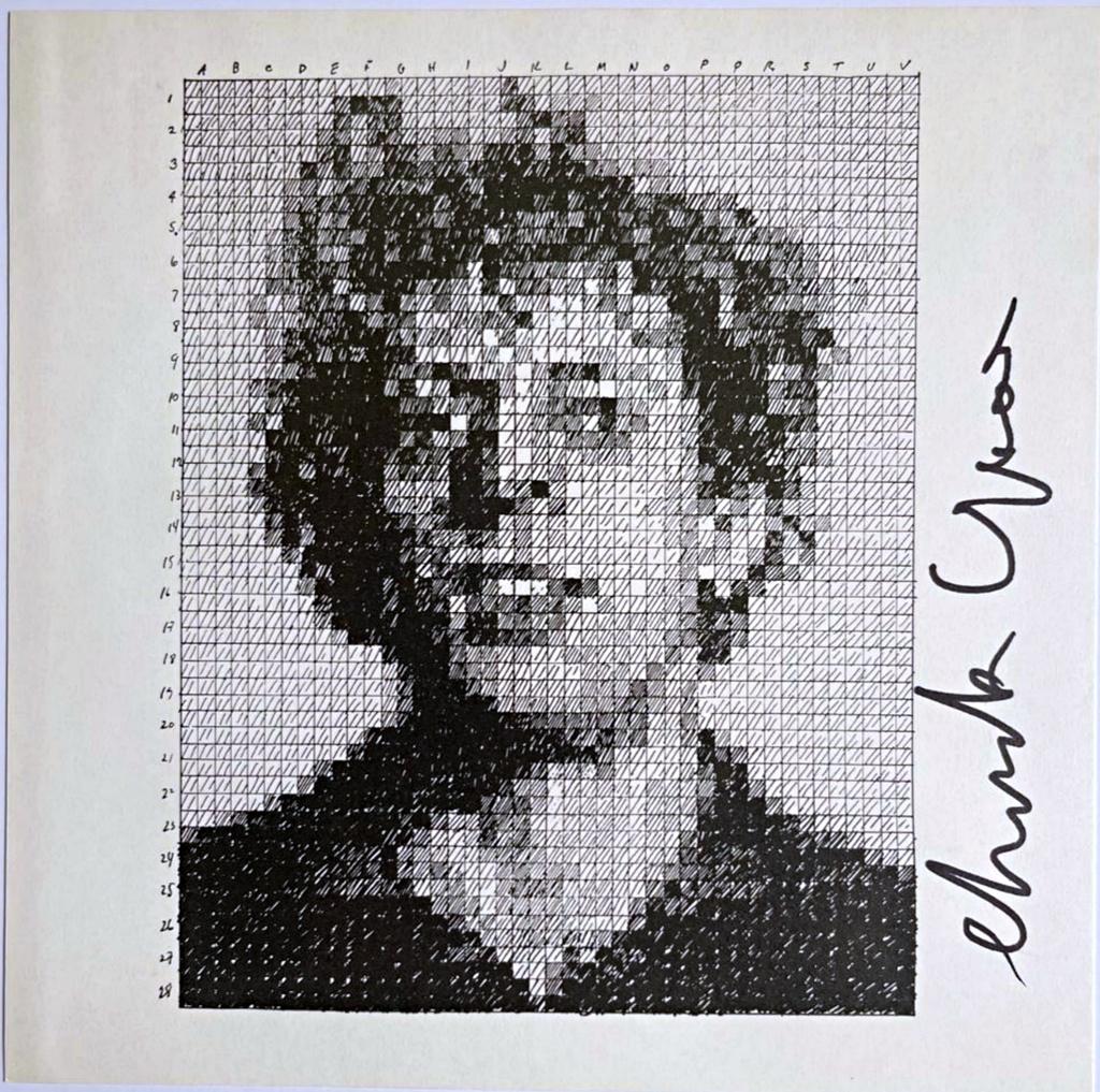 Phil (Limited Edition, Porträt von Philip Glass, einzigartig signiert von Chuck Close)