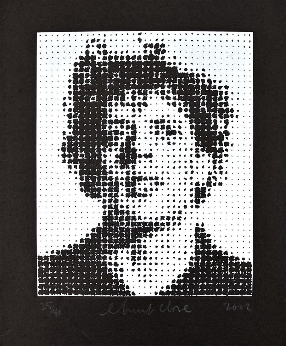Chuck Close Portrait Print - Phil (Philip Glass)