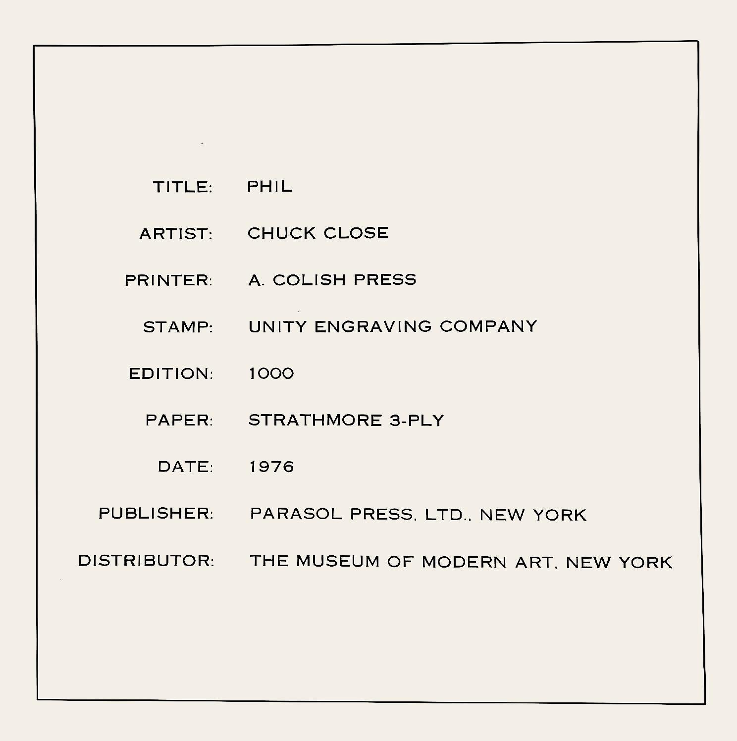 Phil, Rubber Stamp Portfolio, Chuck Close For Sale 5
