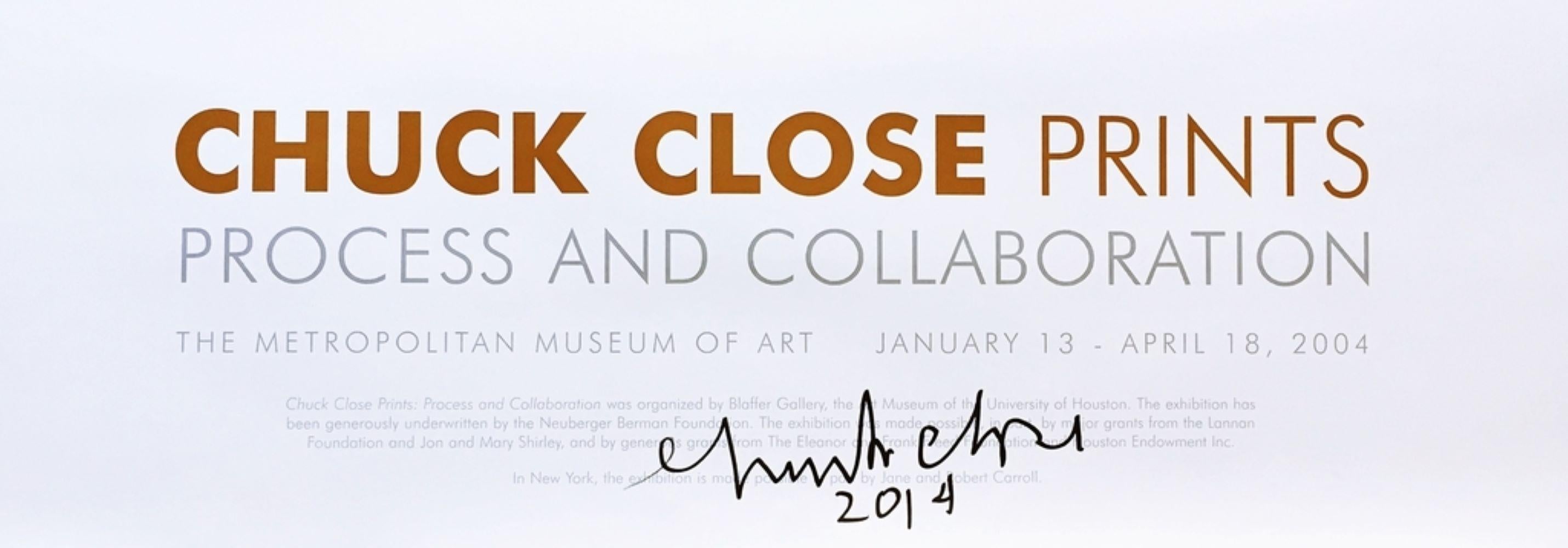 Affiche du Met Museum Process and Collaboration (signée et datée à la main par Chuck Close) en vente 2