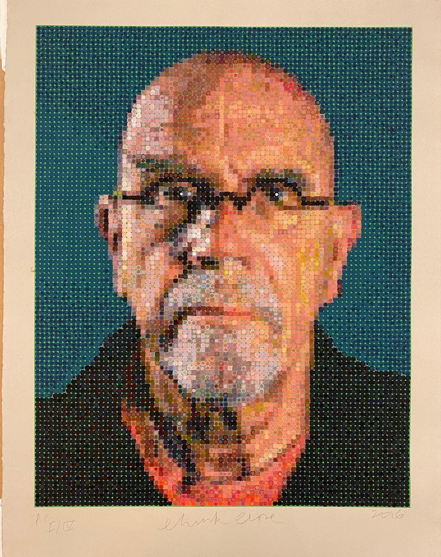 Self Portrait - Contemporary Mixed Media Art by Chuck Close