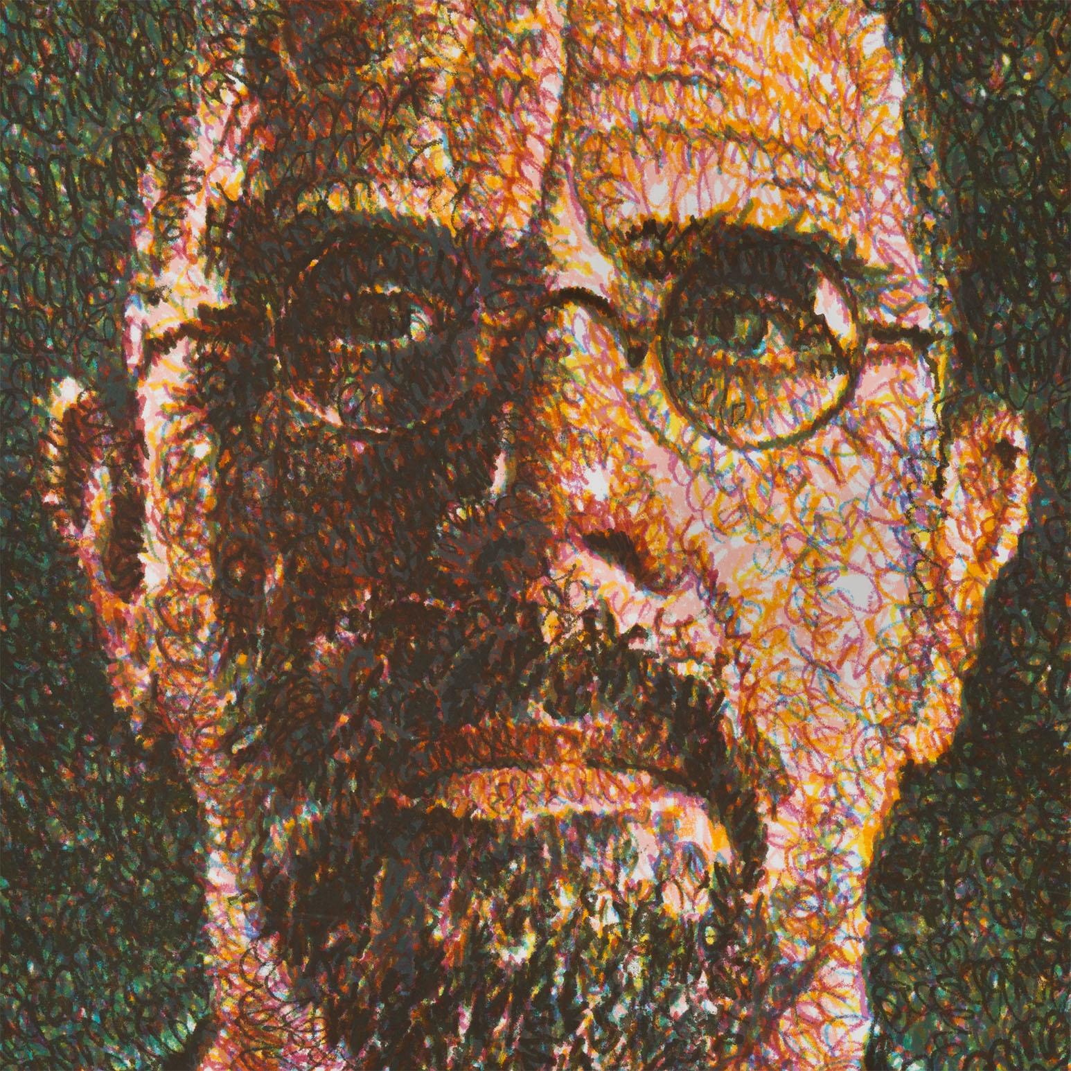 Self-Portrait - Beige Portrait Print par Chuck Close