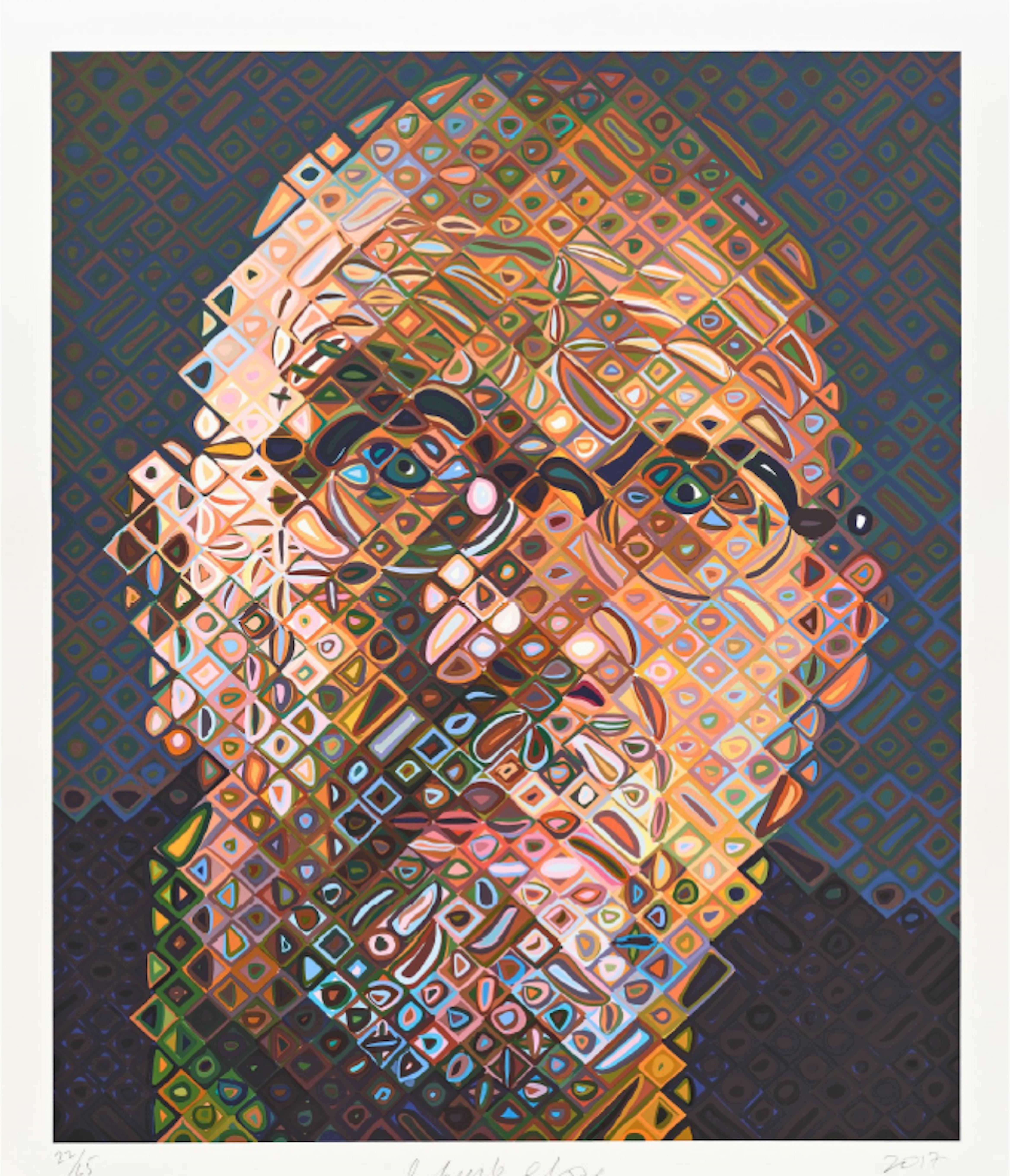 Chuck Close Portrait Print - Self-Portrait