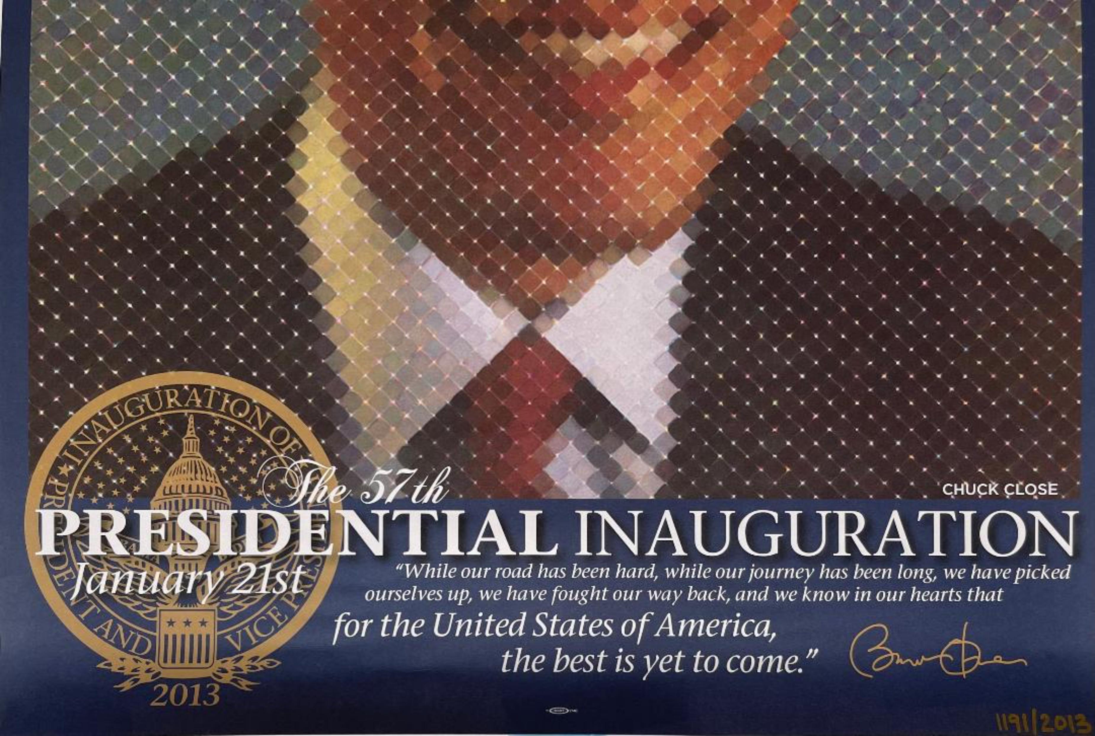 La 57e inauguration présidentielle, édition limitée, plaque signée Barack Obama  - Pop Art Print par Chuck Close