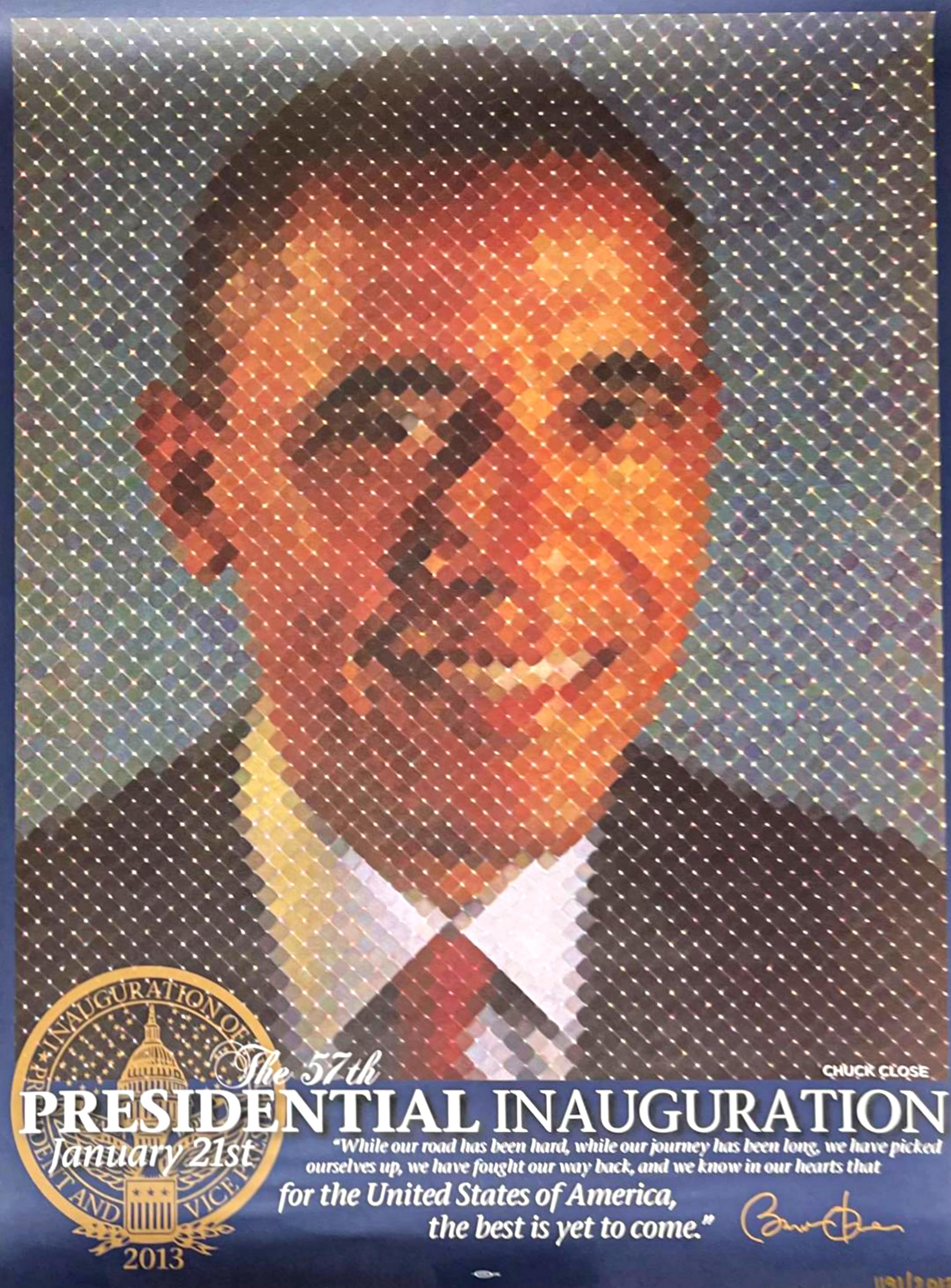 Chuck Close Abstract Print - The 57th Presidential Inauguration, limited edition, plate signed Barack Obama 