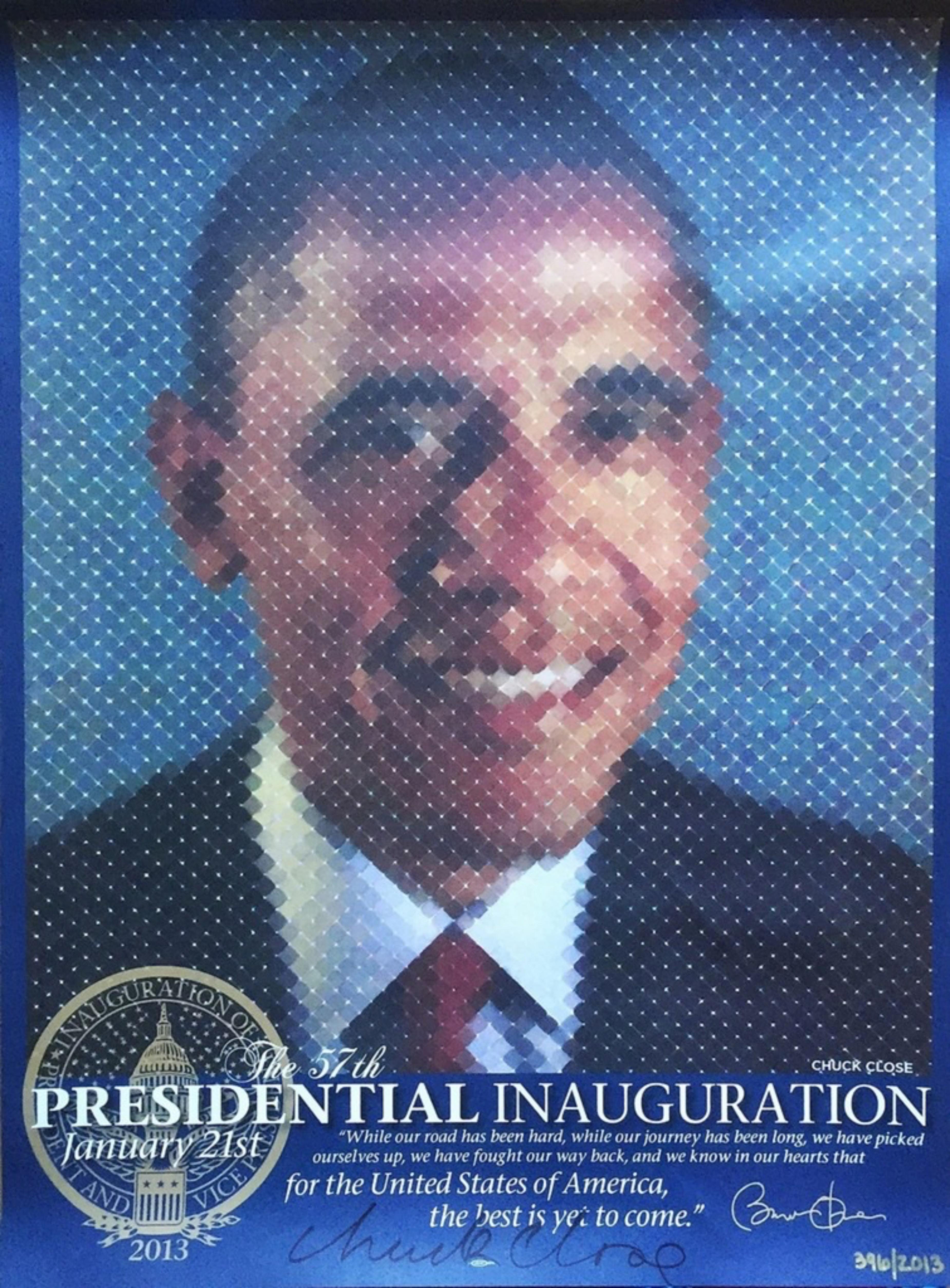 La Inauguración Presidencial de Obama (firmado únicamente a mano por Chuck Close) 