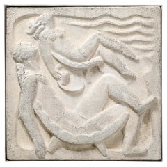 Placa de pared Art Déco de hormigón moldeado por Chuck Dodson «Beach»