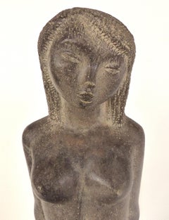 Chuck Dodson Cast Composition Sculpture of a Seated Nude, American, circa 1970s