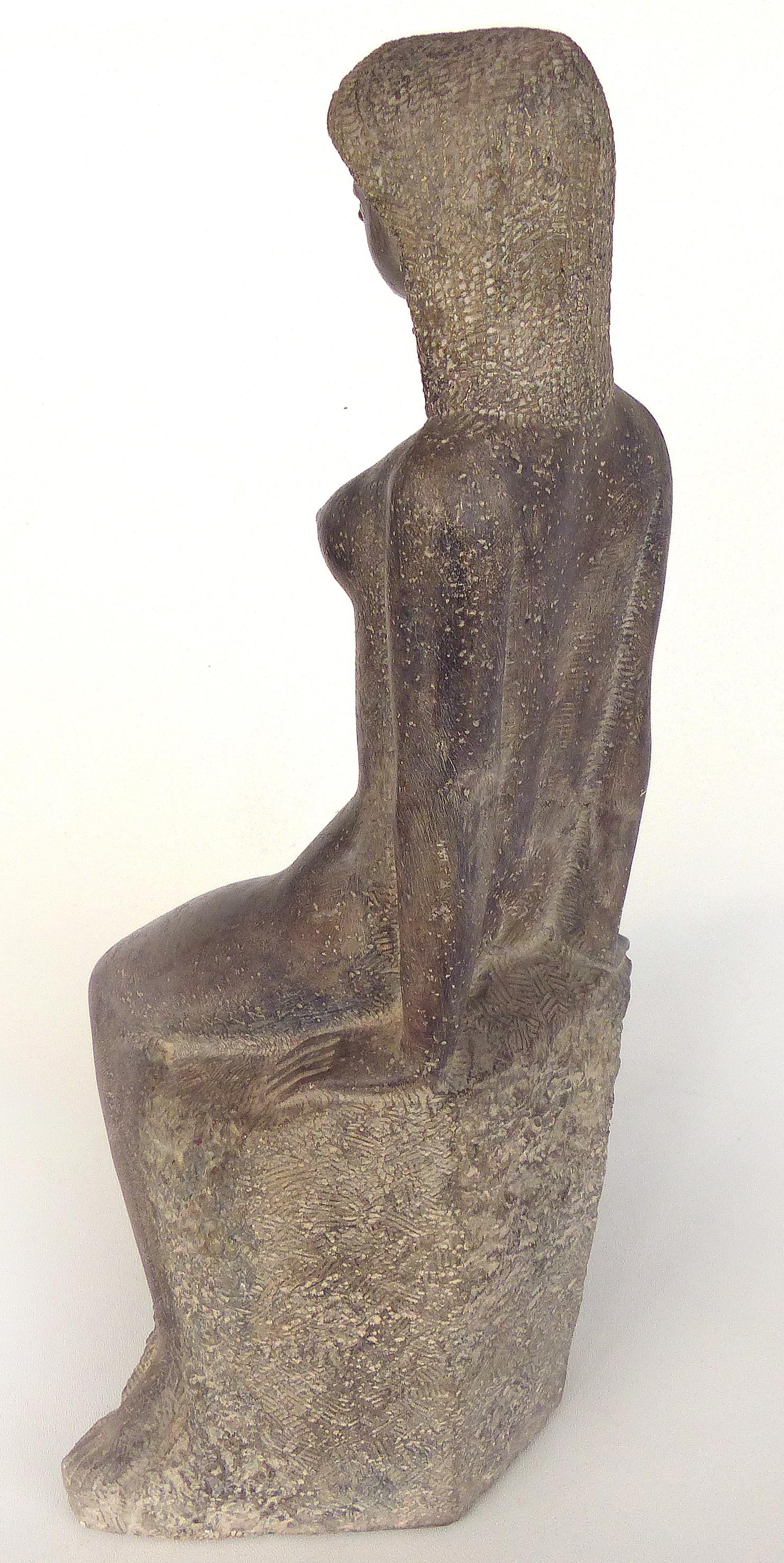 Mid-Century Modern Chuck Dodson Cast Composition Sculpture of a Seated Nude, American, circa 1970s