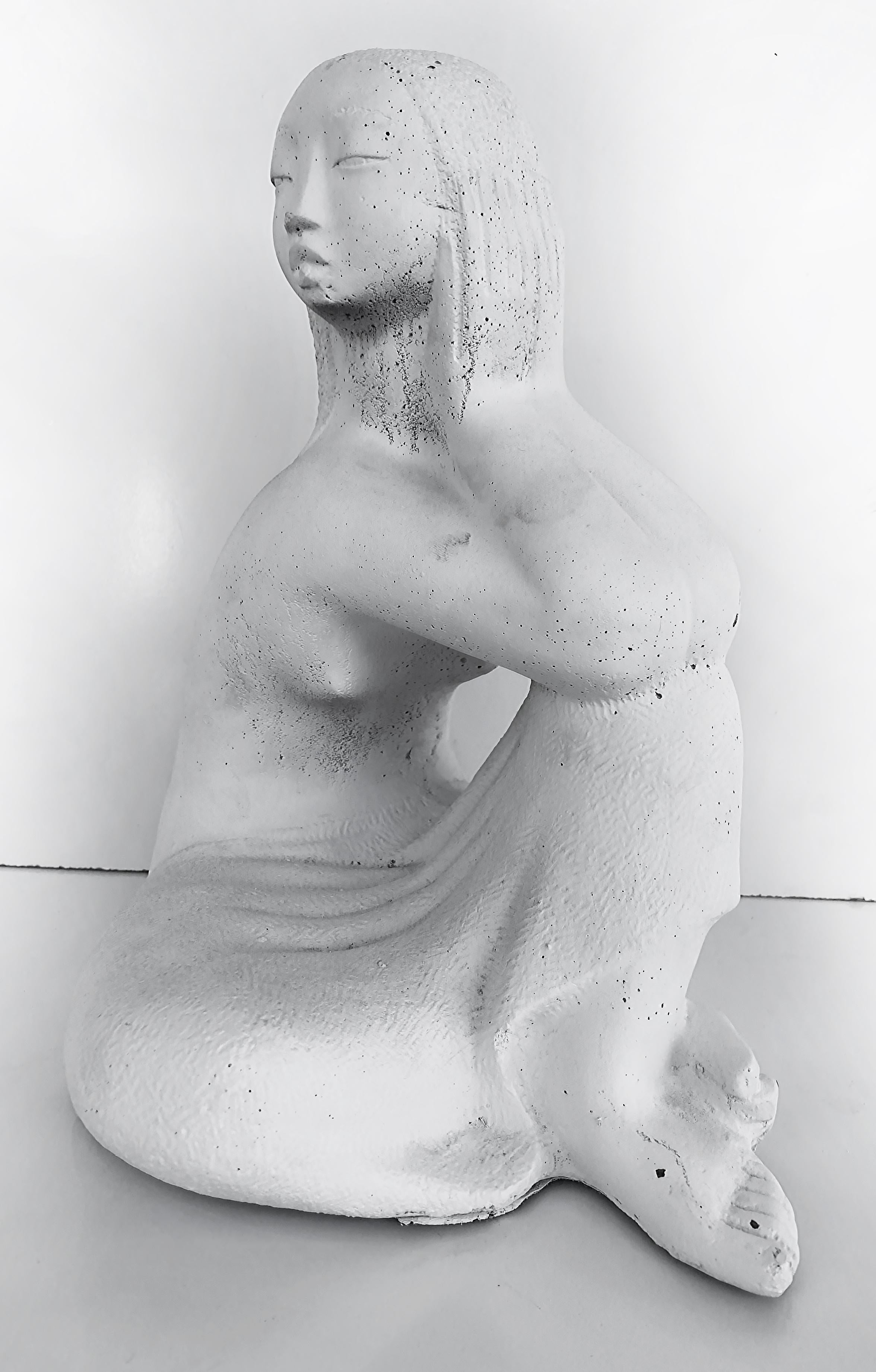 Américain Chuck Dodson Florida Artist Seated Nude Sculpture circa 1975 en vente