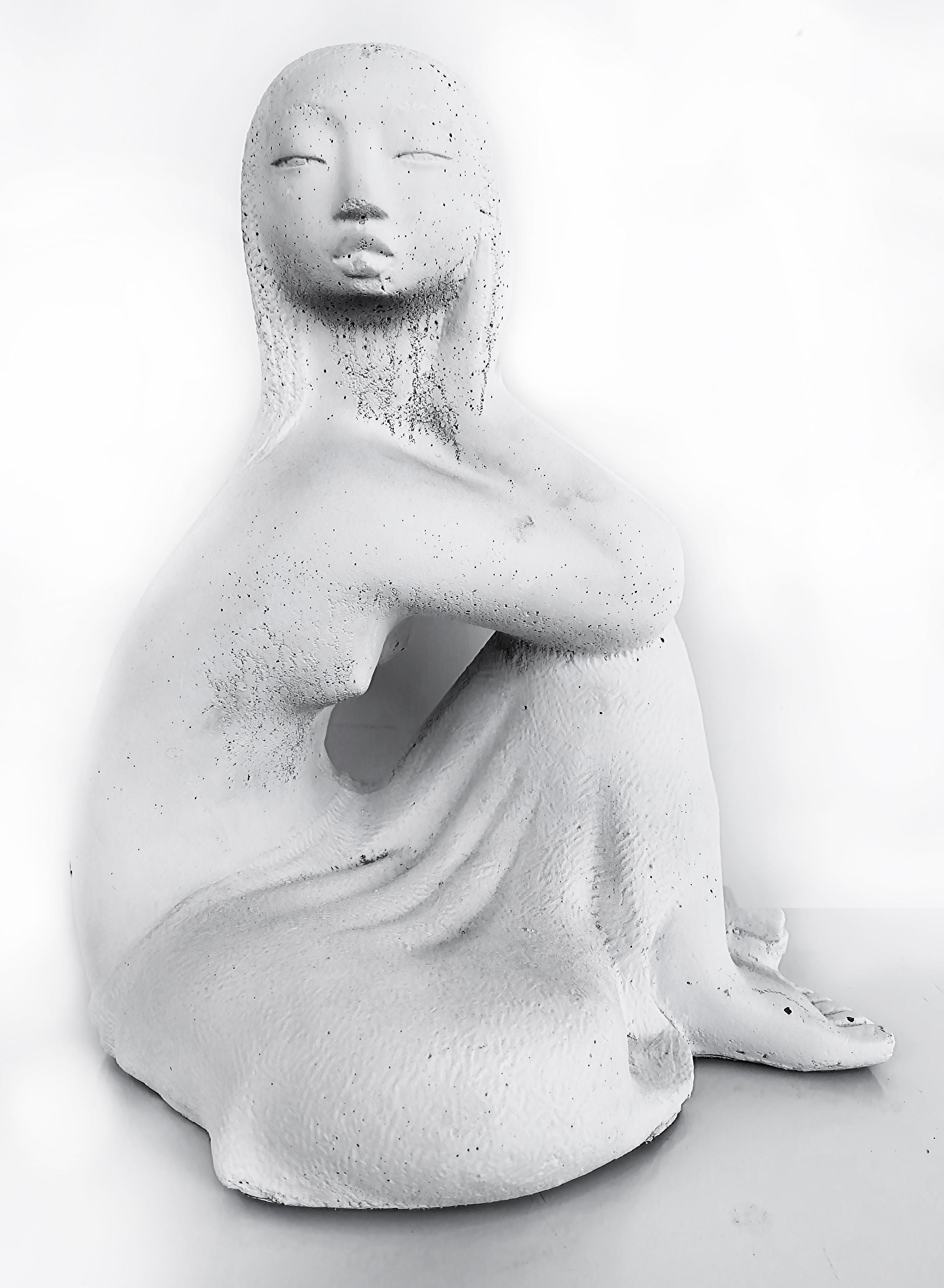Chuck Dodson Florida Artist Seated Nude Sculpture circa 1975 In Good Condition For Sale In Miami, FL