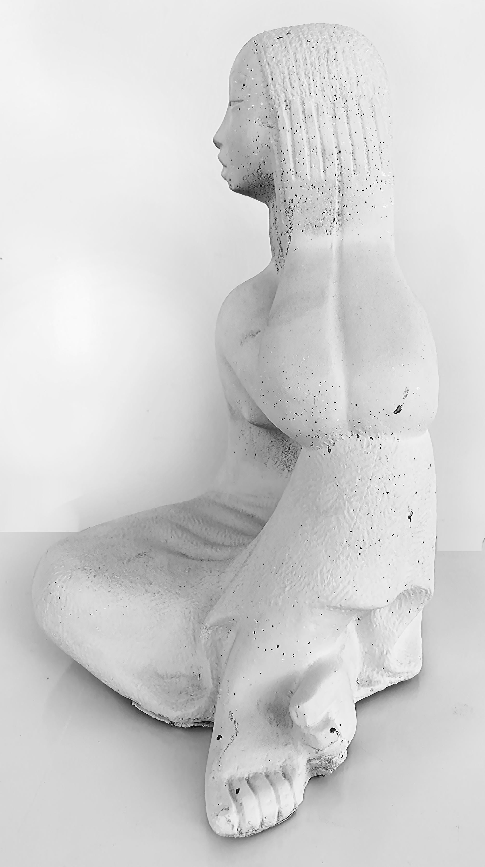 Composition Chuck Dodson Florida Artist Seated Nude Sculpture circa 1975 For Sale