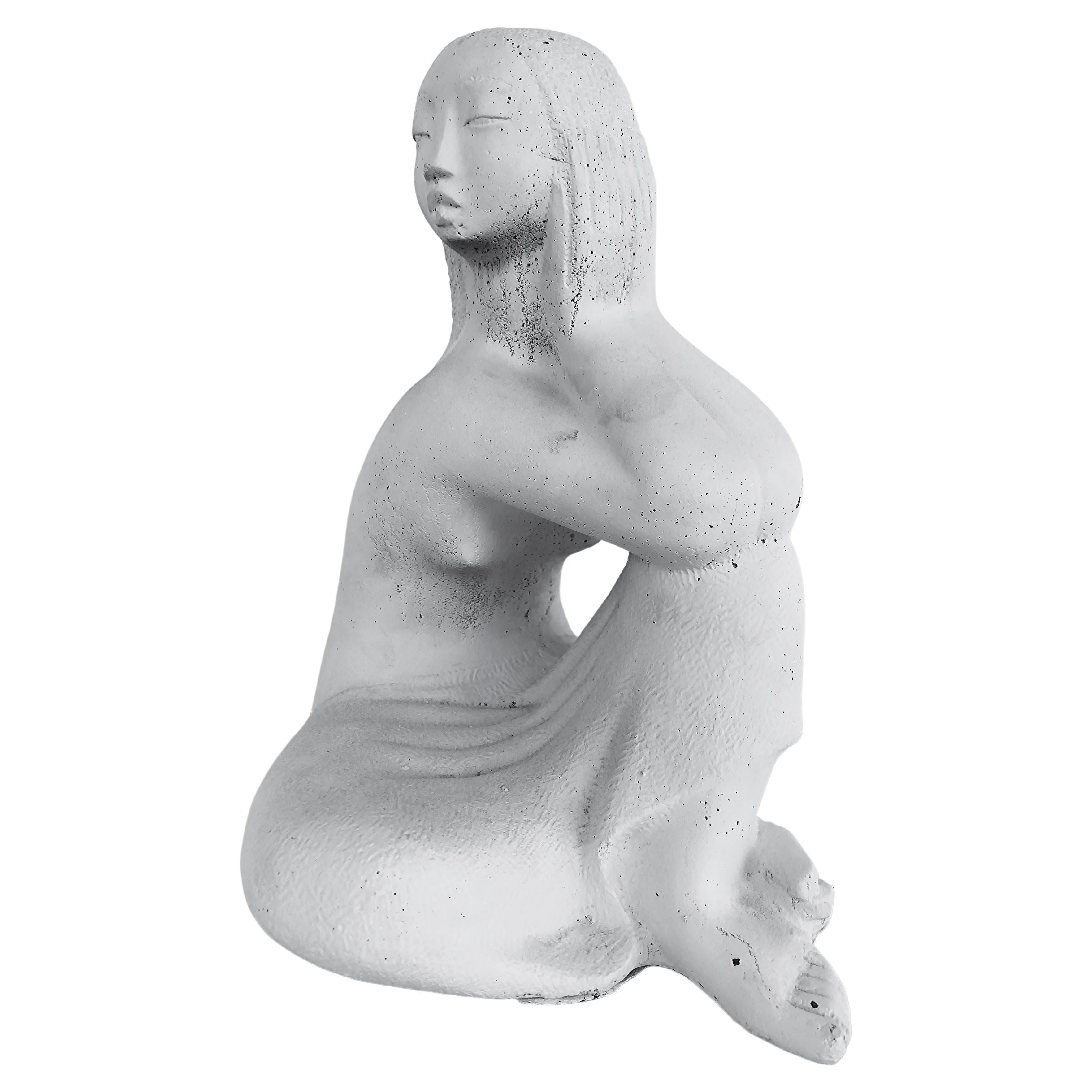 Chuck Dodson Florida Artist Seated Nude Sculpture circa 1975