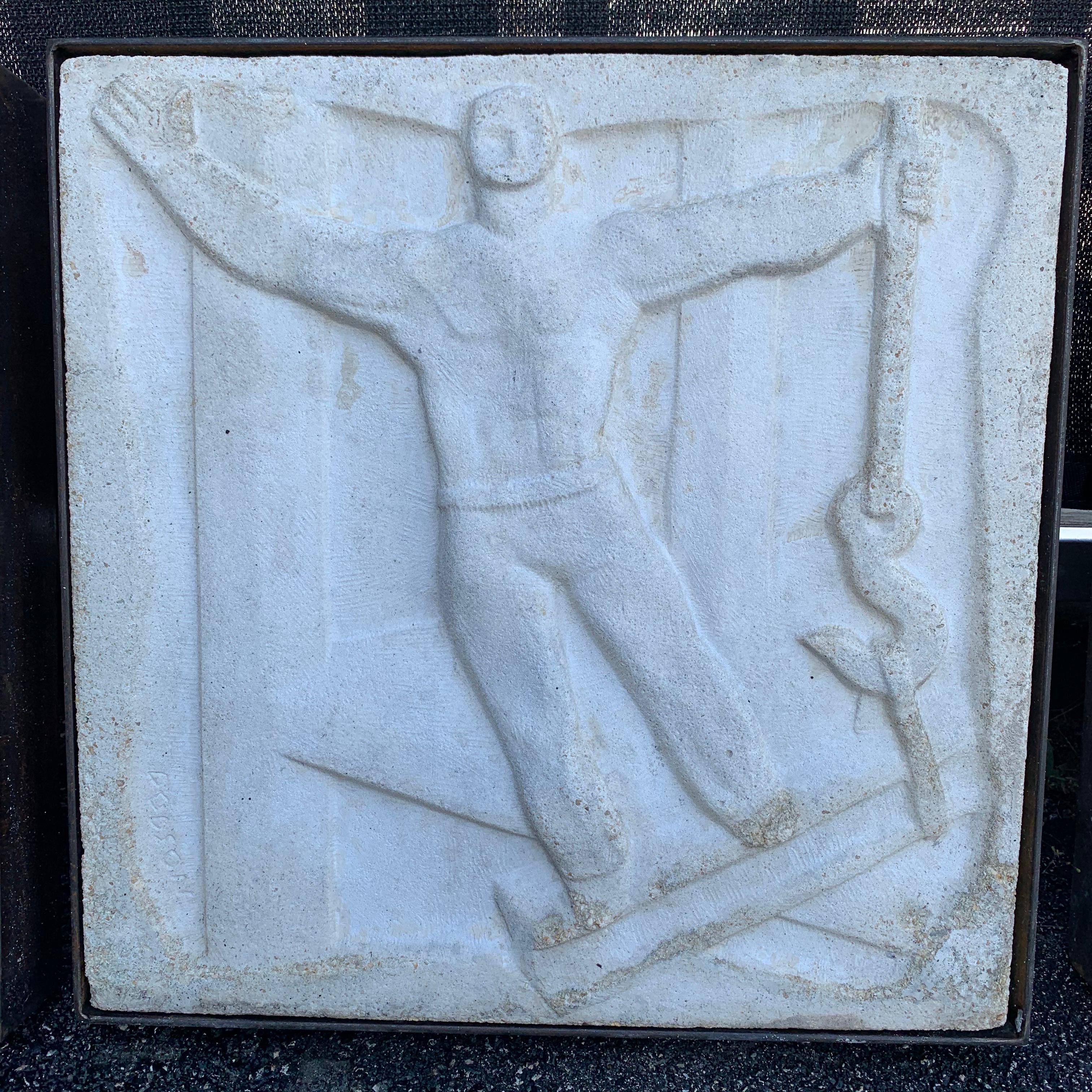 Chuck Dodson Wall-Mounted Bas-Relief Art Deco Plaque For Sale 1