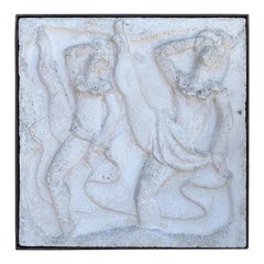 Chuck Dodson Wall-Mounted Cast Concrete Art Deco Plaque "Dancers"