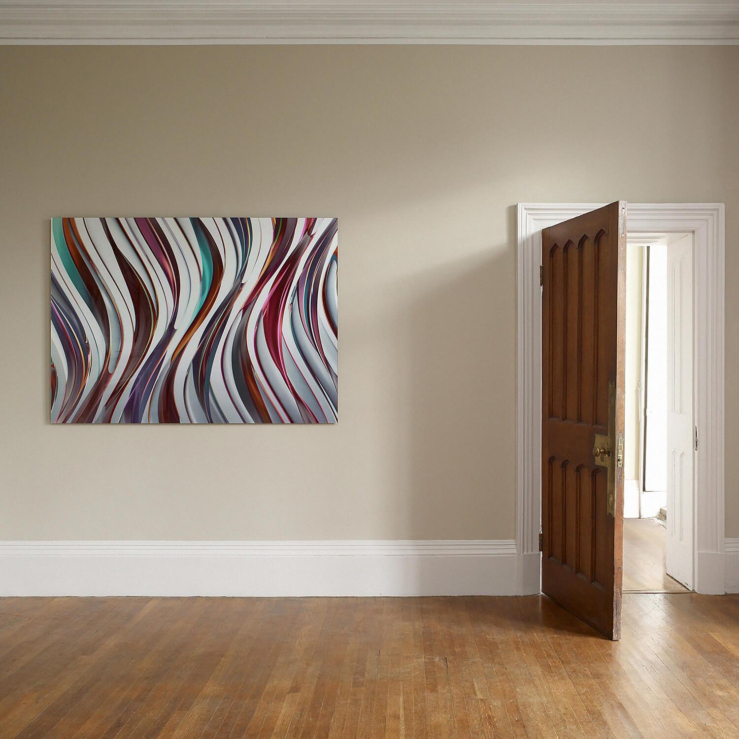 British Contemporary Art by Chuck Elliott - Flow / silvered For Sale 1