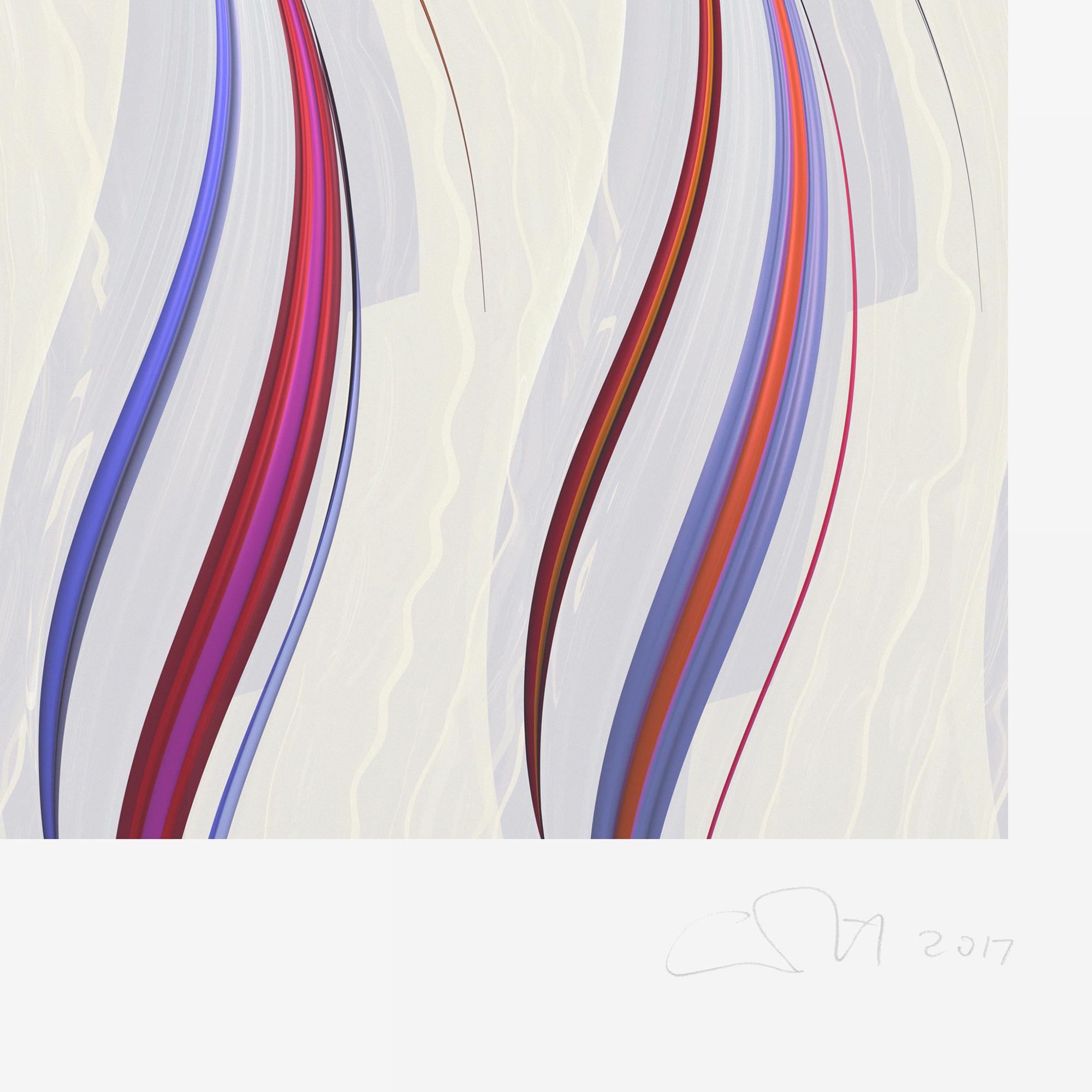 Arpeggi / FOLIO / cadmium silvered - Abstract Geometric Print by Chuck Elliott