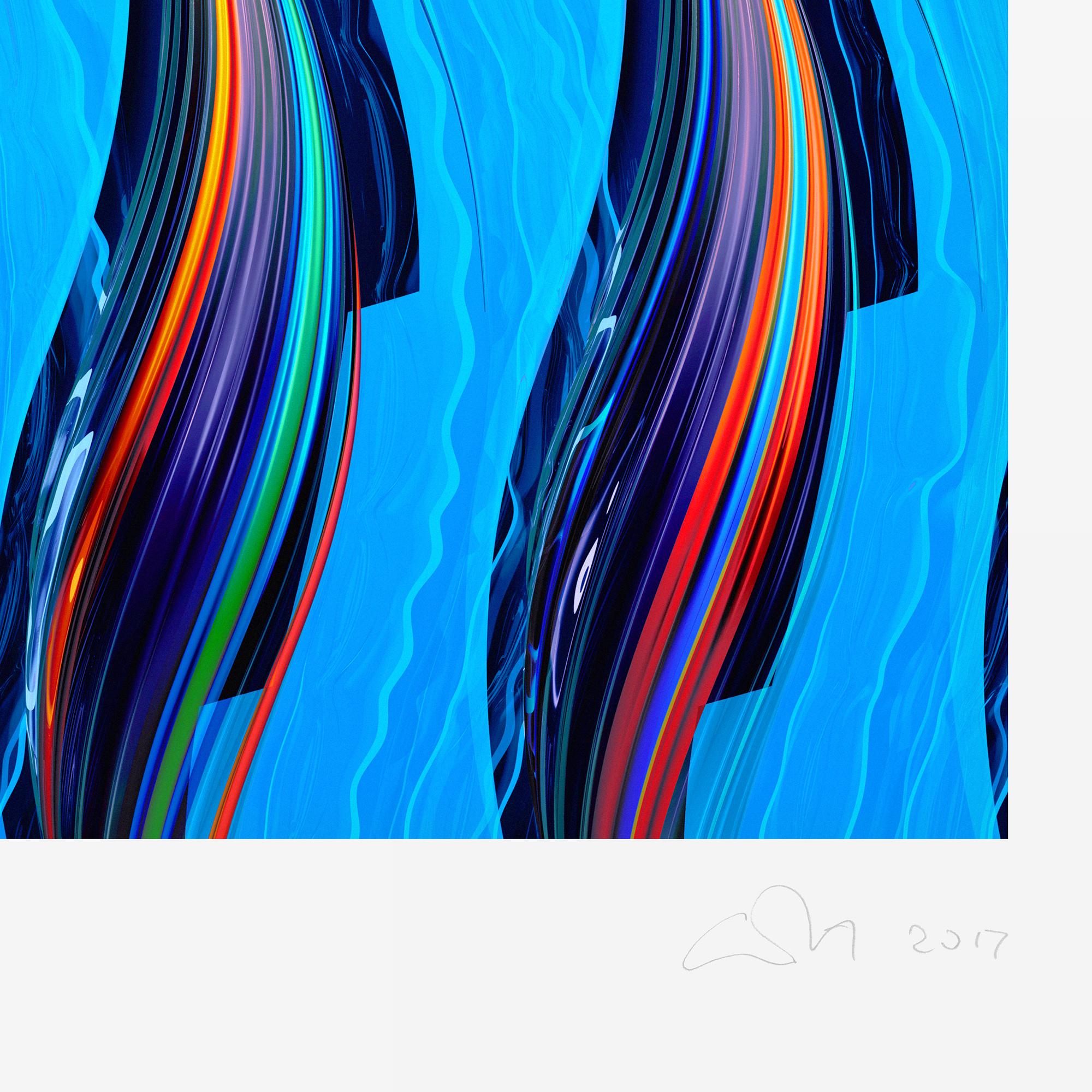 Arpeggi / FOLIO / cerulean japanned - Abstract Geometric Print by Chuck Elliott
