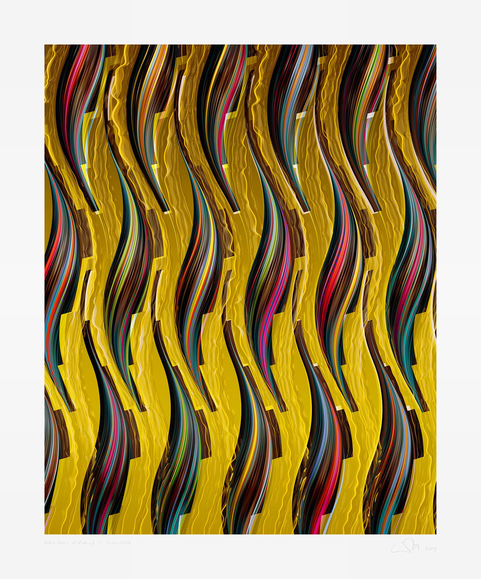 Chuck Elliott Print - Arpeggi / FOLIO / gilded