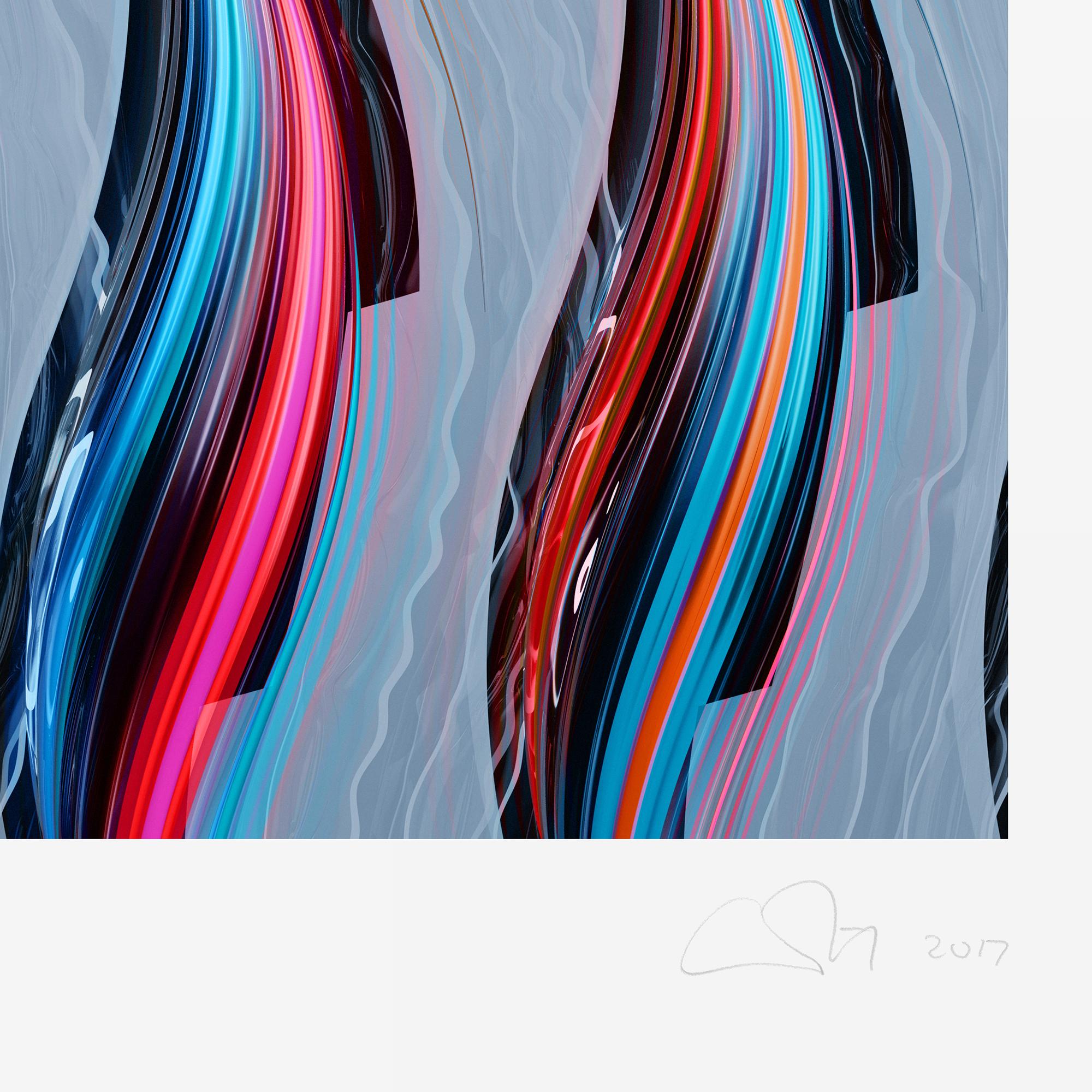 Arpeggi / FOLIO / silvered - Abstract Geometric Print by Chuck Elliott