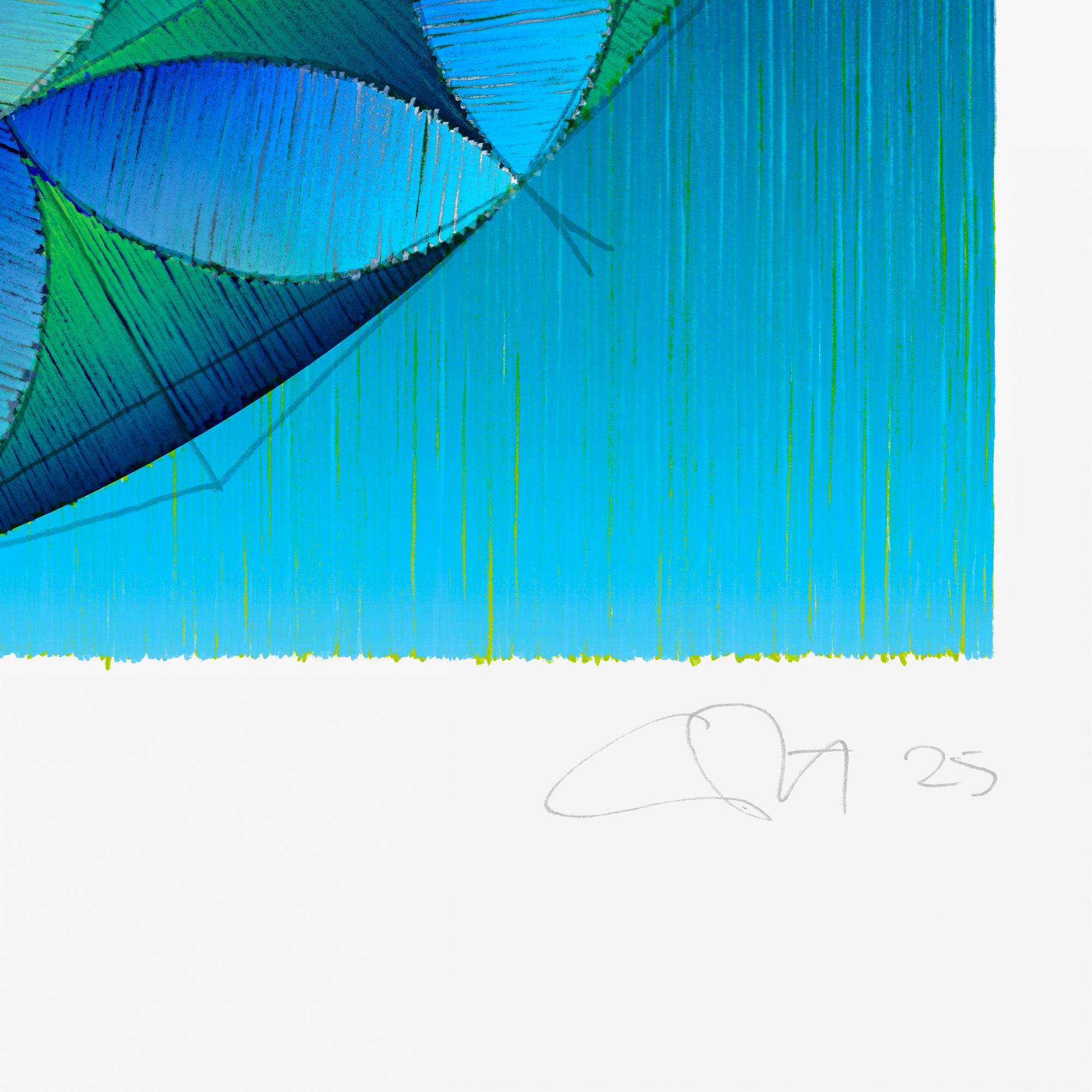 Balla / linear progression 1 is a new edition, drawn in 2025, and created from a series of original pencil drawings that have been scanned, composited and recoloured, prior to printing as a unique new edition. As with all of Chuck Elliott's oeuvre,