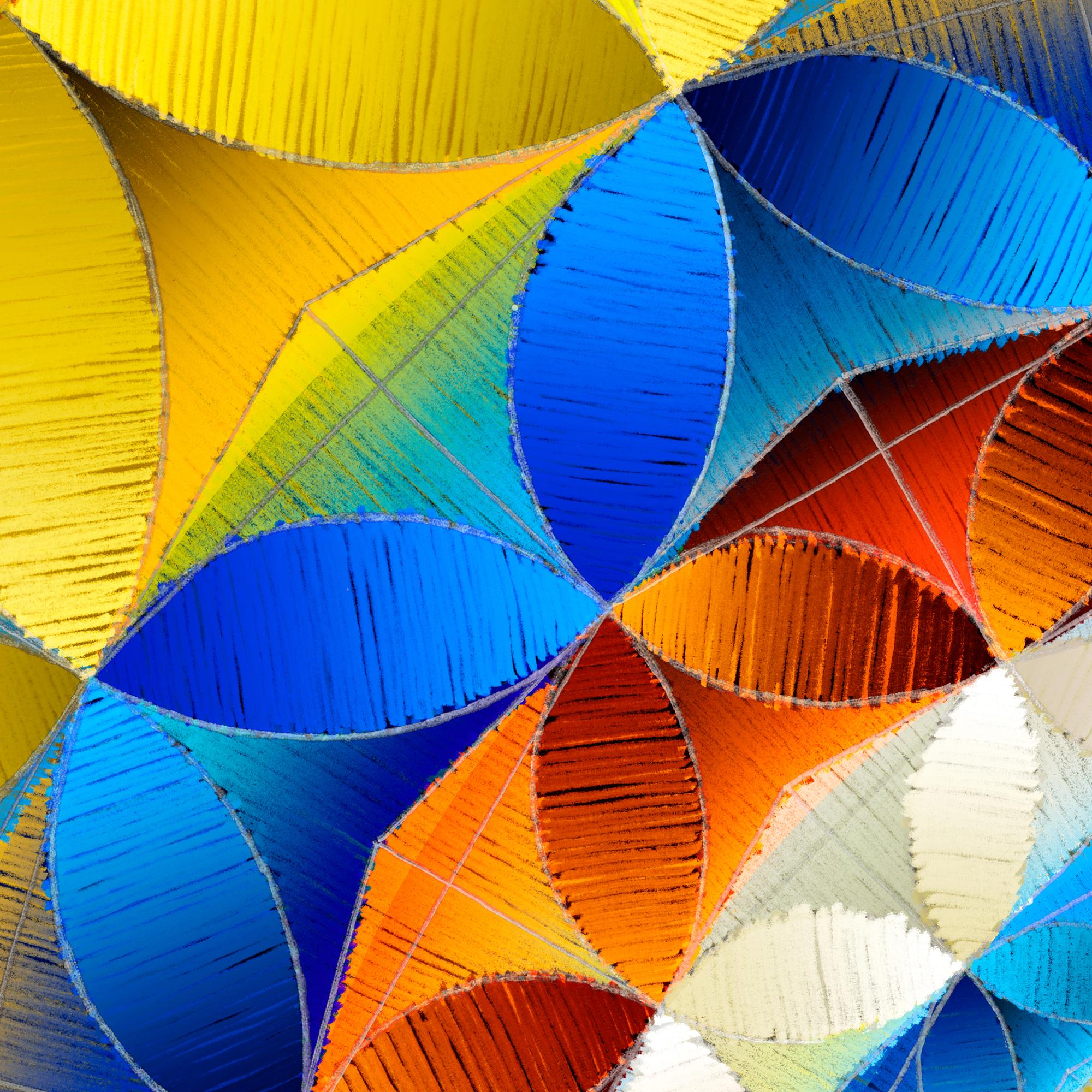 Balla / linear progression 2 - Orange Abstract Print by Chuck Elliott