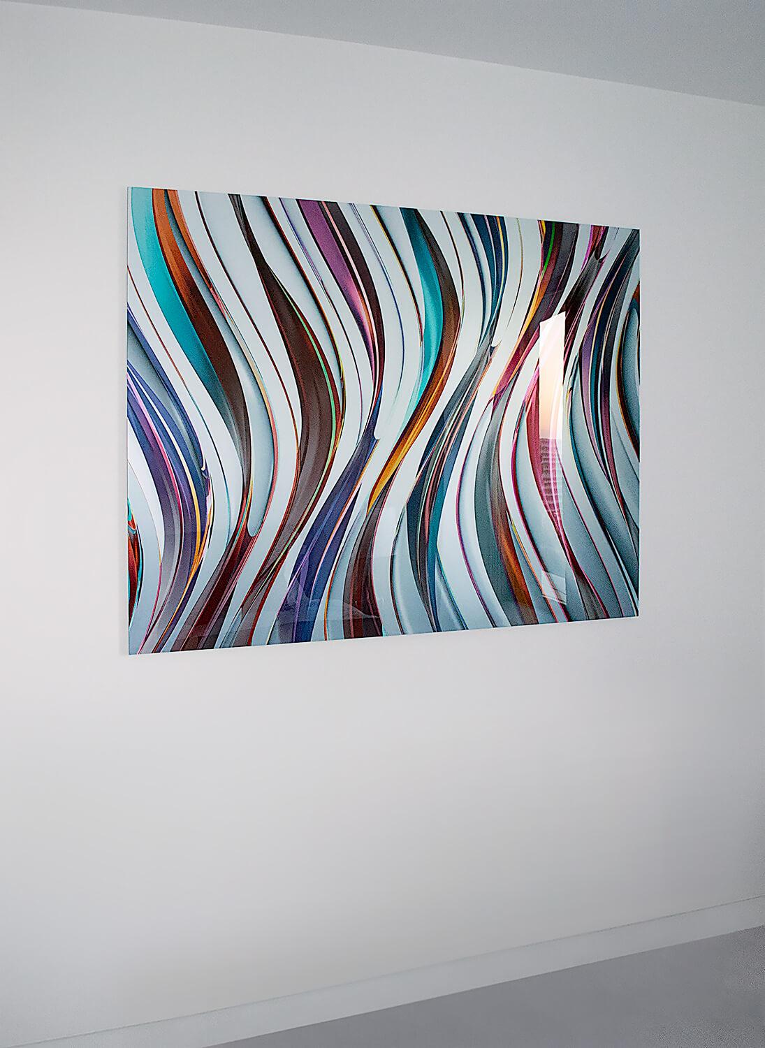 Flow / argenté - Gris Abstract Print par Chuck Elliott