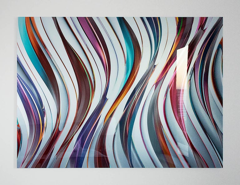 Chuck Elliott Abstract Print - Flow / silvered