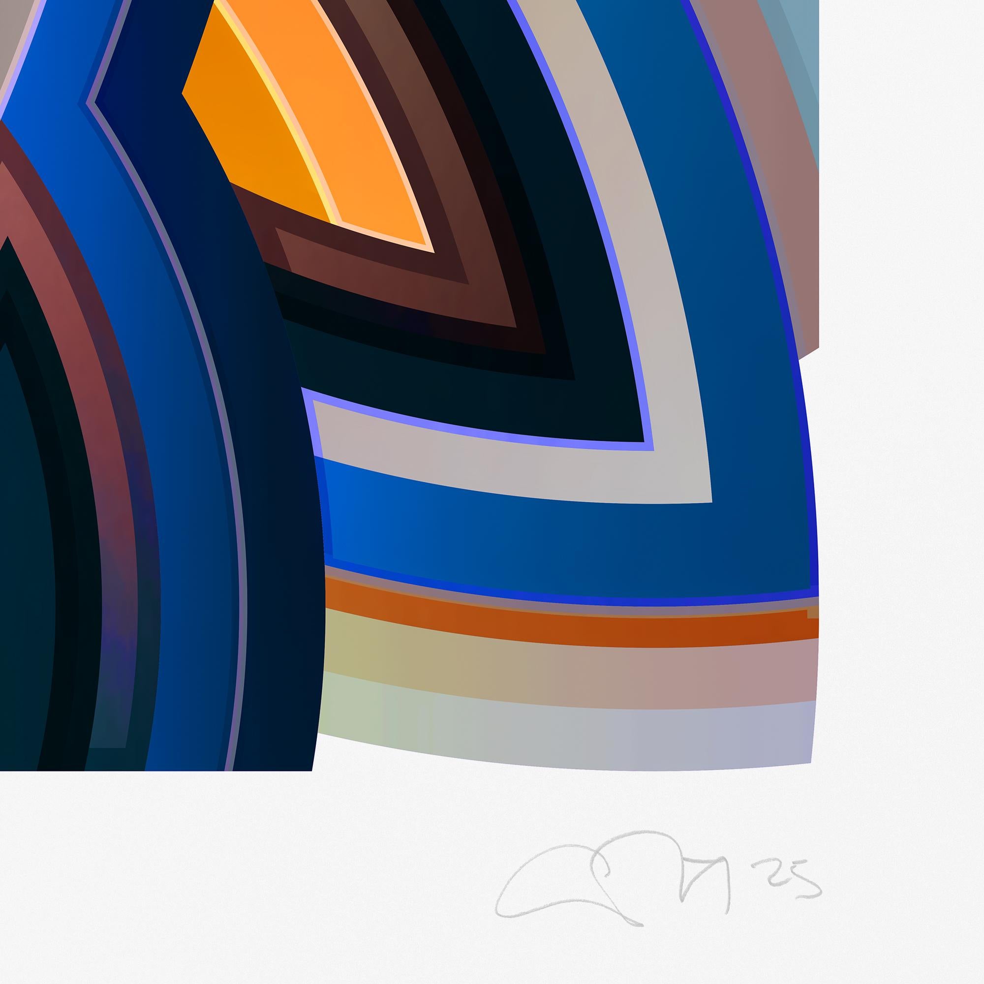 interStella / QUAD 2 CV2 (Beige), Abstract Print, von Chuck Elliott