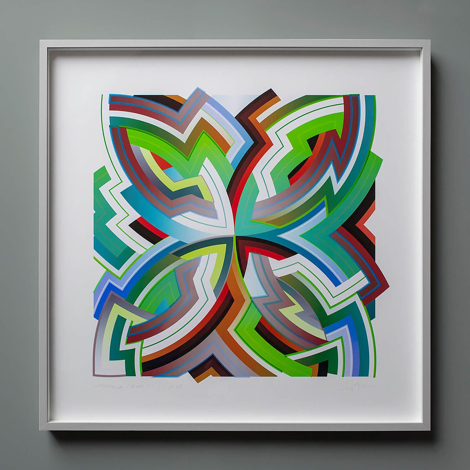 interStella / Quad 2 pt1 - Abstract Geometric Print by Chuck Elliott