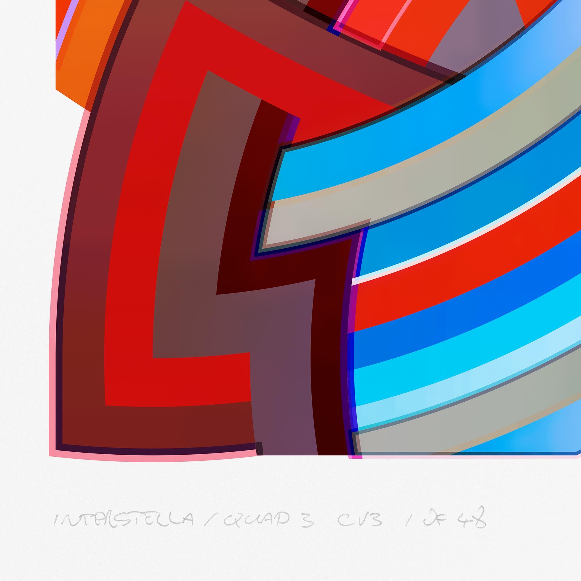 interStella / QUAD 3 CV3 è una stampa a pigmenti d'archivio in edizione limitata su carta fine art Hahnemühle 305gsm 100% cotone; firmata ed edita individualmente, con un numero di catalogo unico per garantire l'autenticità.

Edizione di 48, più 4