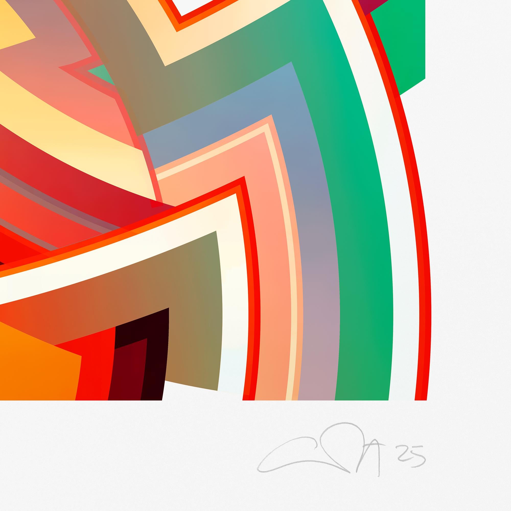 interStella / QUAD 3 CV4 - Abstract Print Bianco di Chuck Elliott